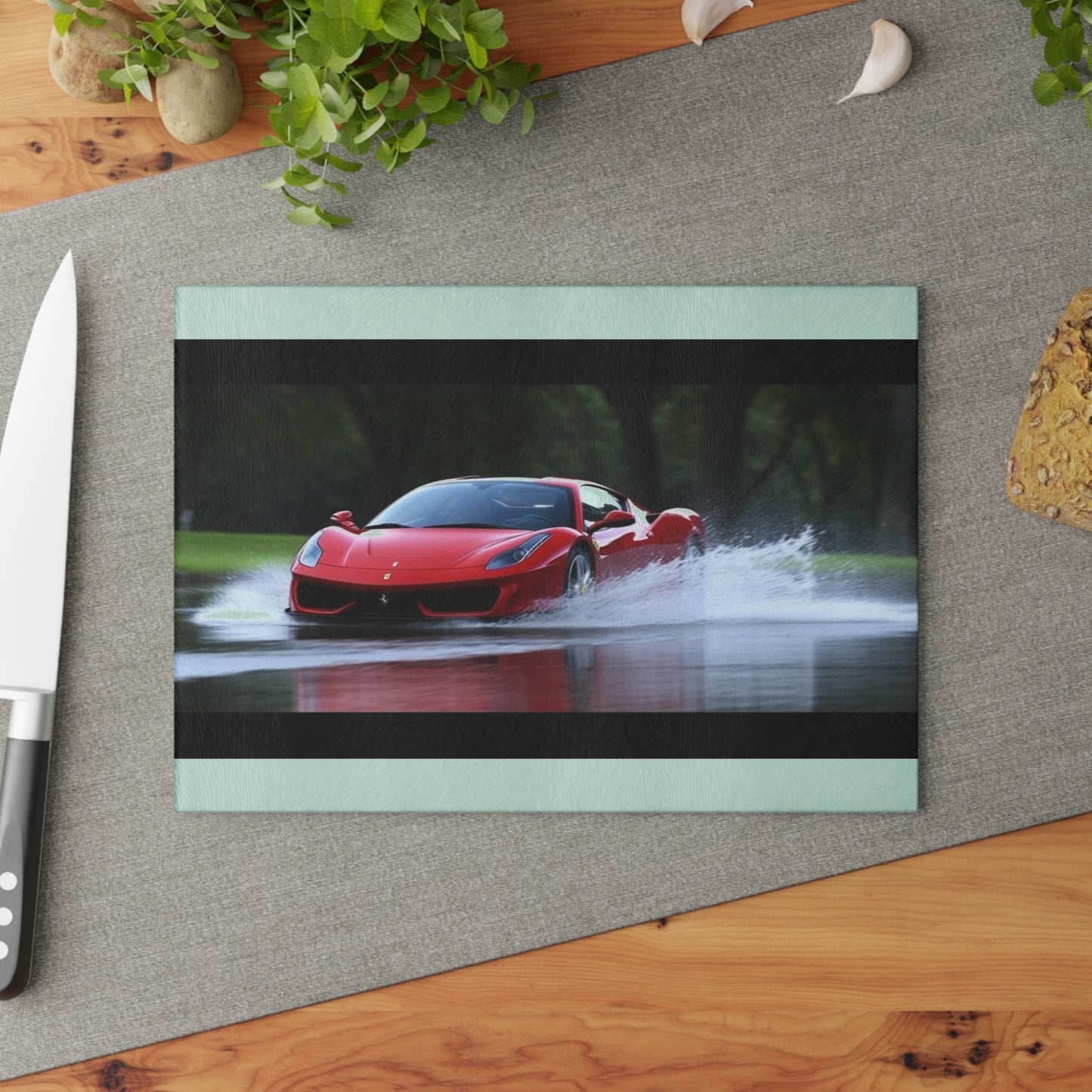 Glass Cutting Board Water Ferrari Splash 2