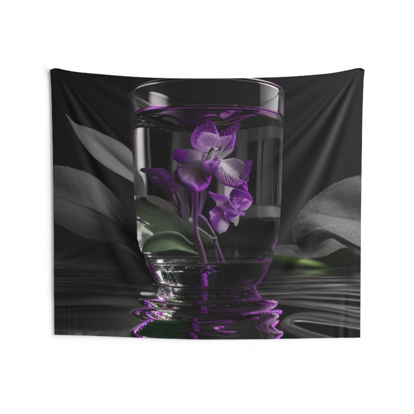 Indoor Wall Tapestries Purple Orchid Glass vase 1