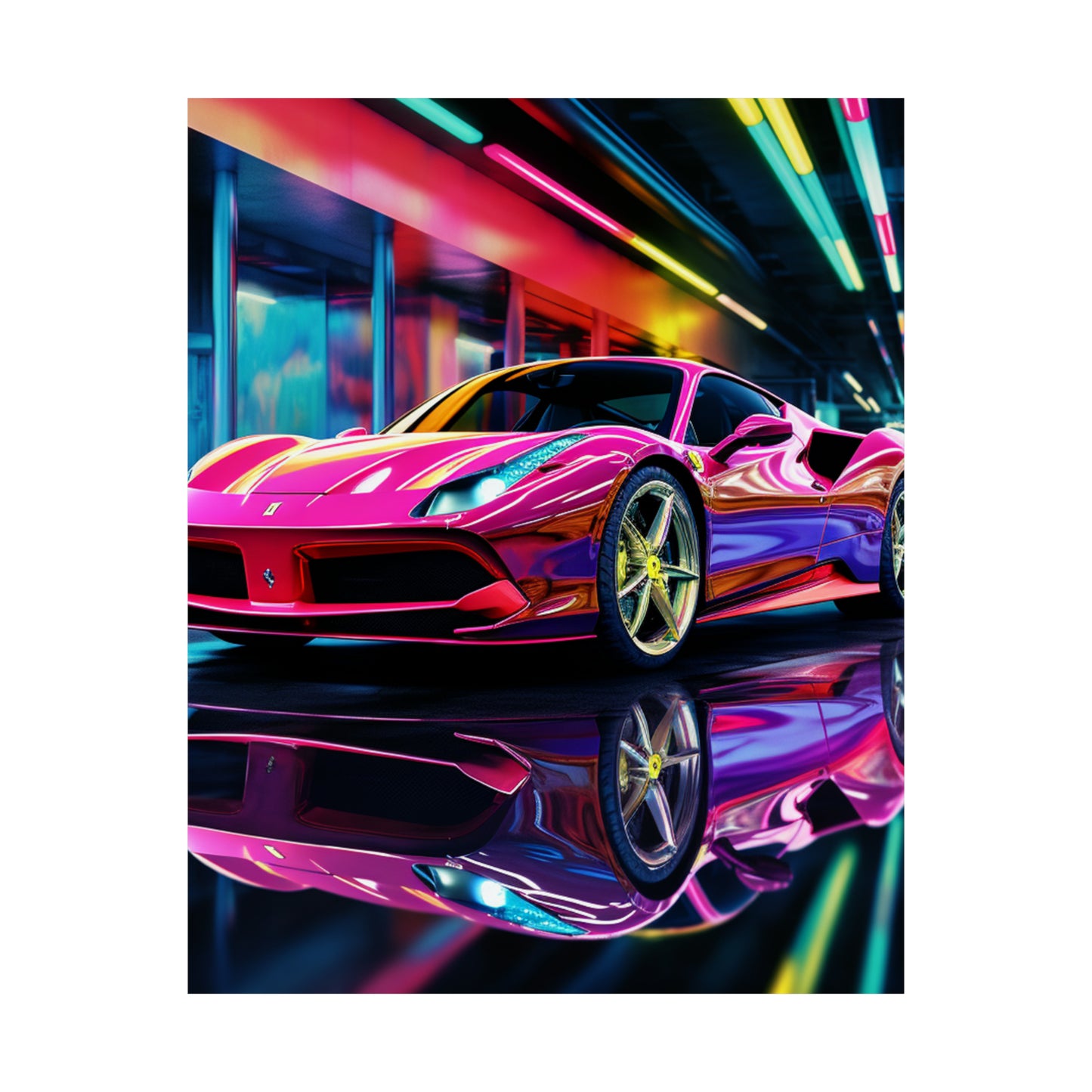 Premium Matte Vertical Posters Pink Macro Ferrari 4