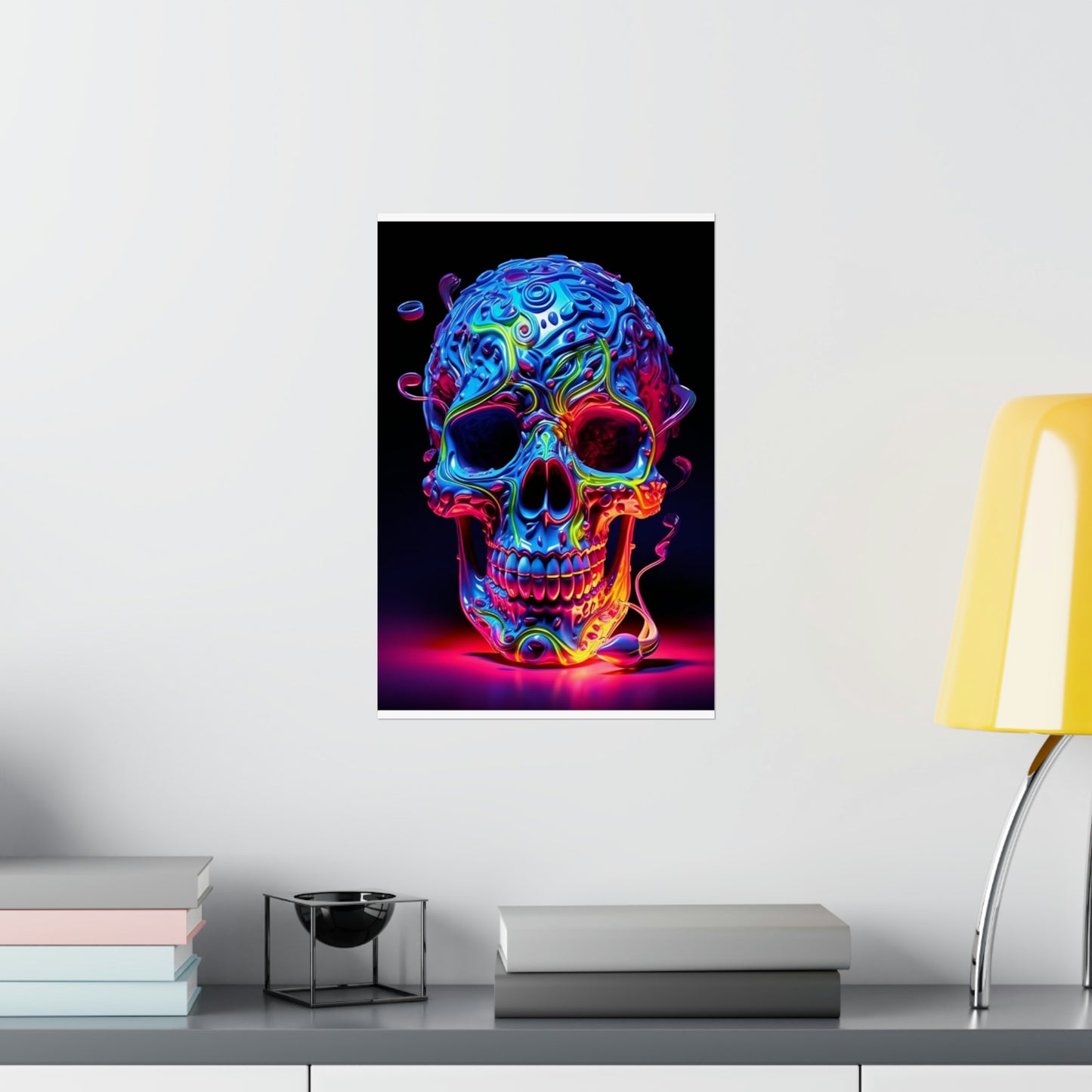 Premium Matte Vertical Posters Macro Skull Color 3