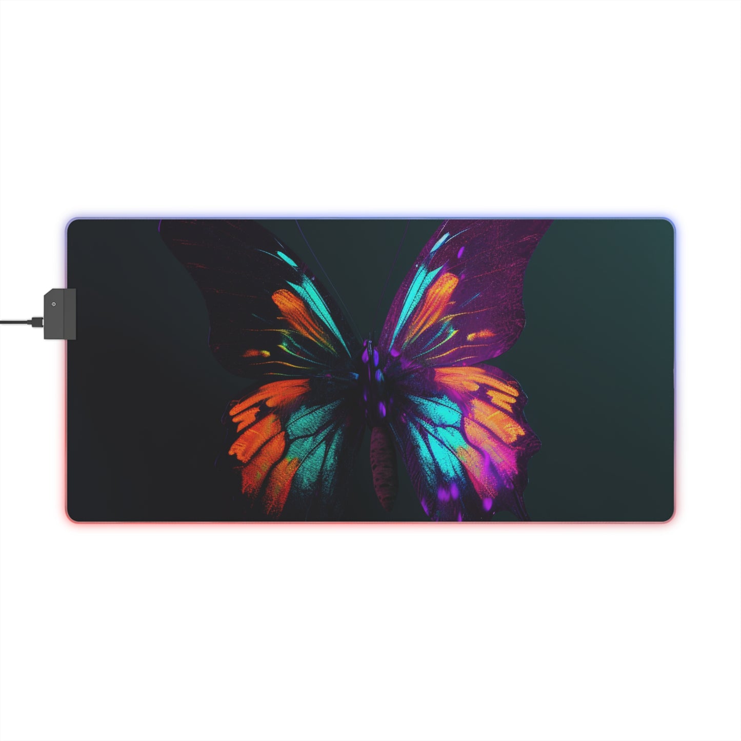 LED Gaming Mouse Pad Hyper Colorful Butterfly Purple 4