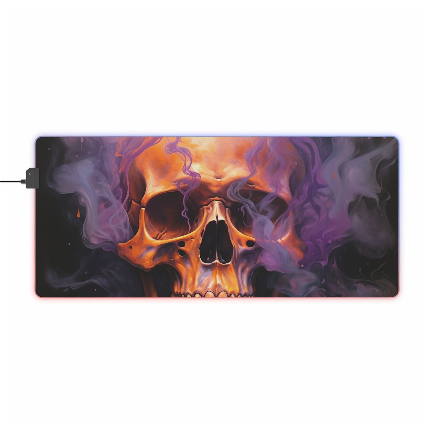 LED Gaming Mouse Pad Skull Flames 4