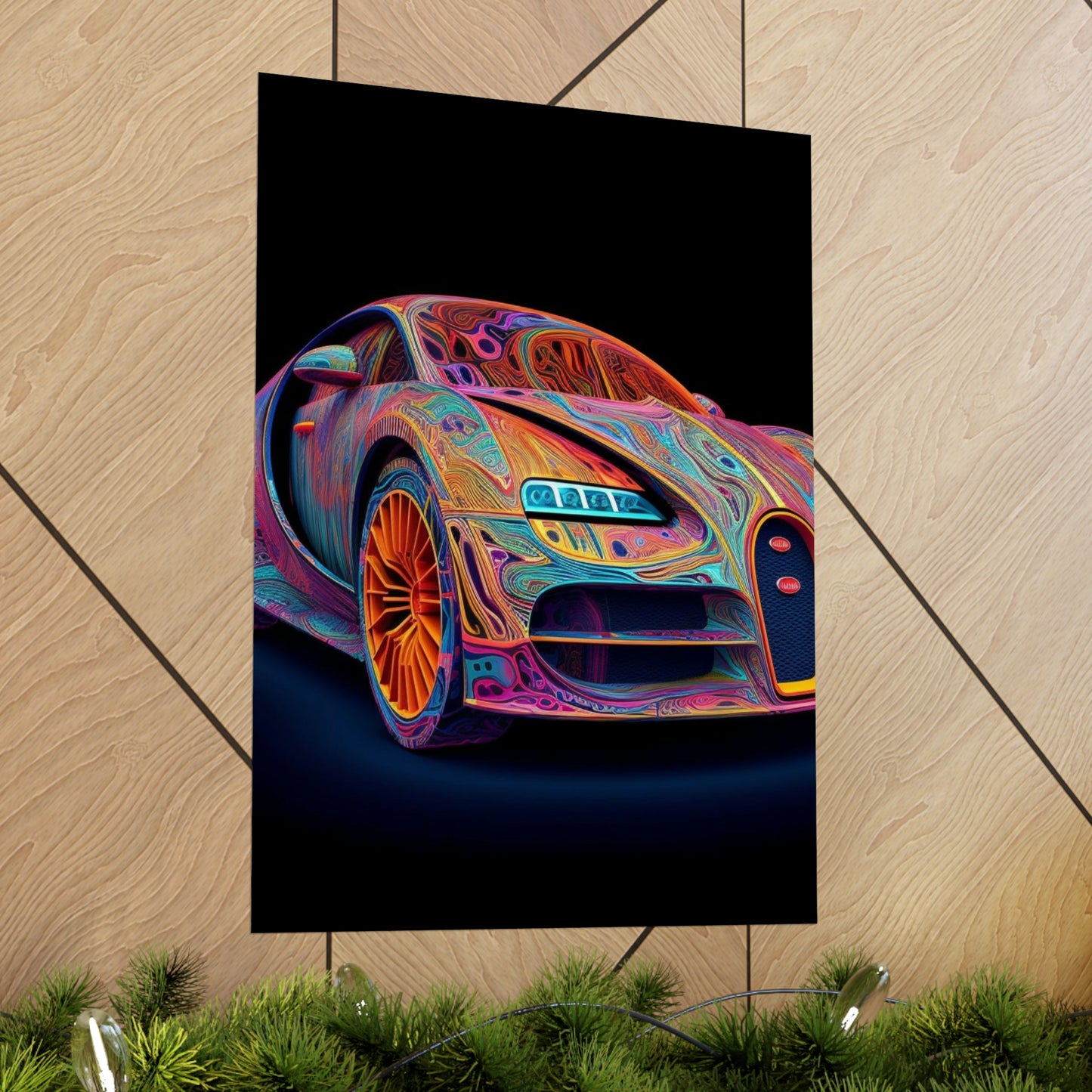 Premium Matte Vertical Posters Bugatti Abstract Concept 1