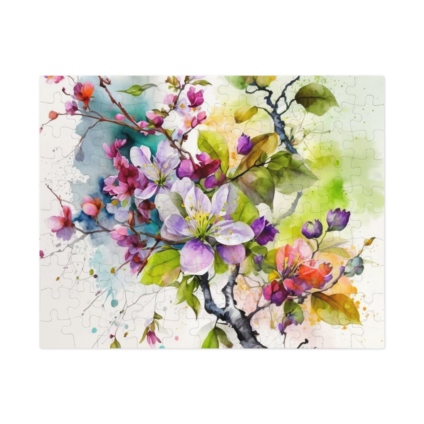 Jigsaw Puzzle (30, 110, 252, 500,1000-Piece) Mother Nature Bright Spring Colors Realistic Watercolor 4