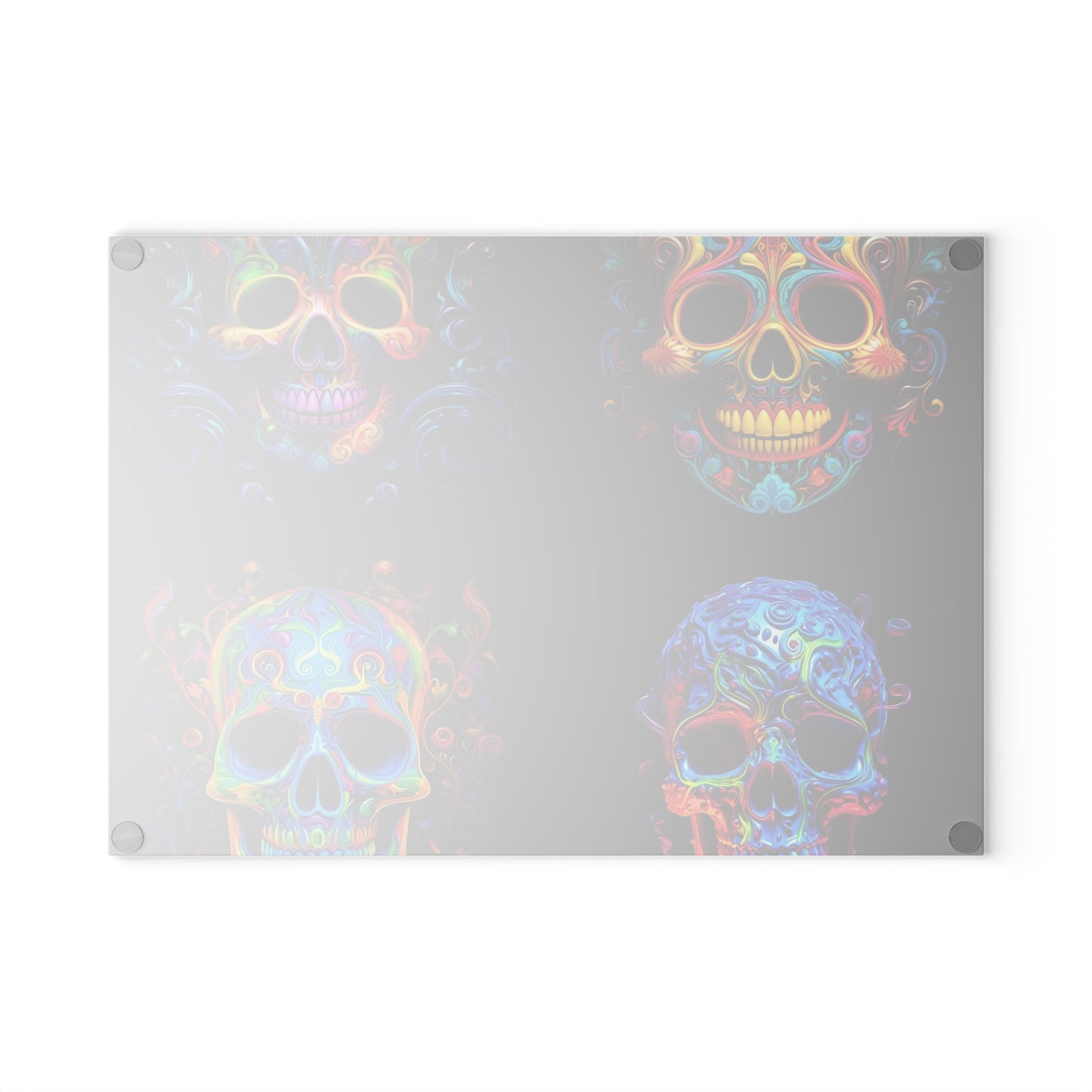 Glass Cutting Board Macro Skull Color 5