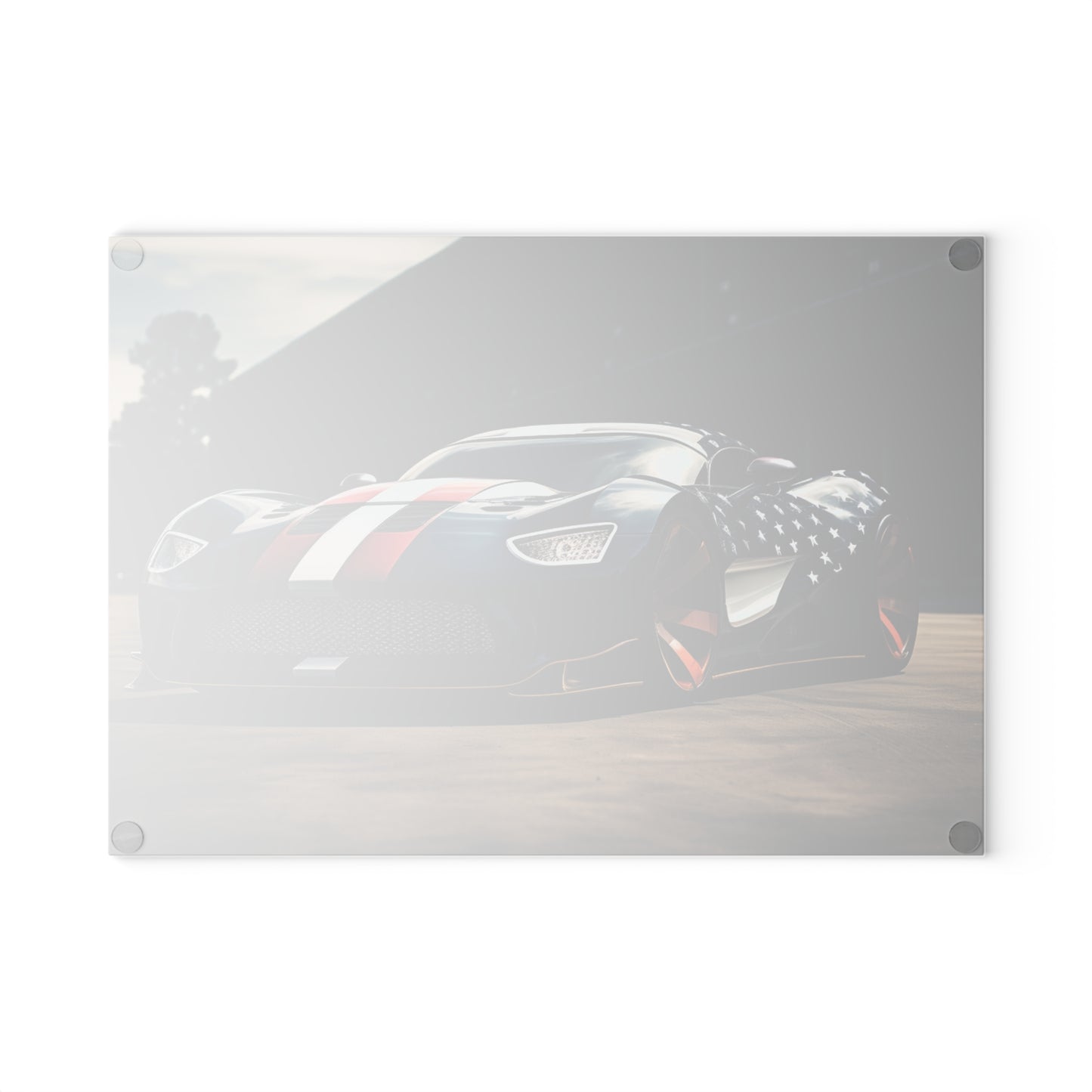 Glass Cutting Board Bugatti Flag American 2