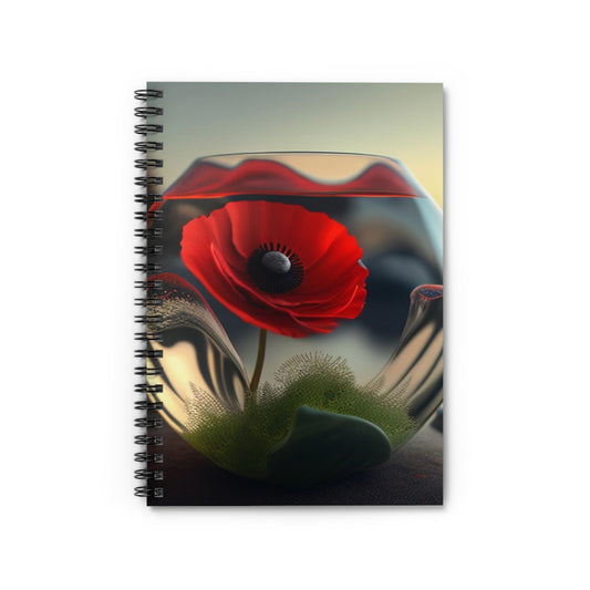 Spiral Notebook - Ruled Line Red Anemone in a Vase 3