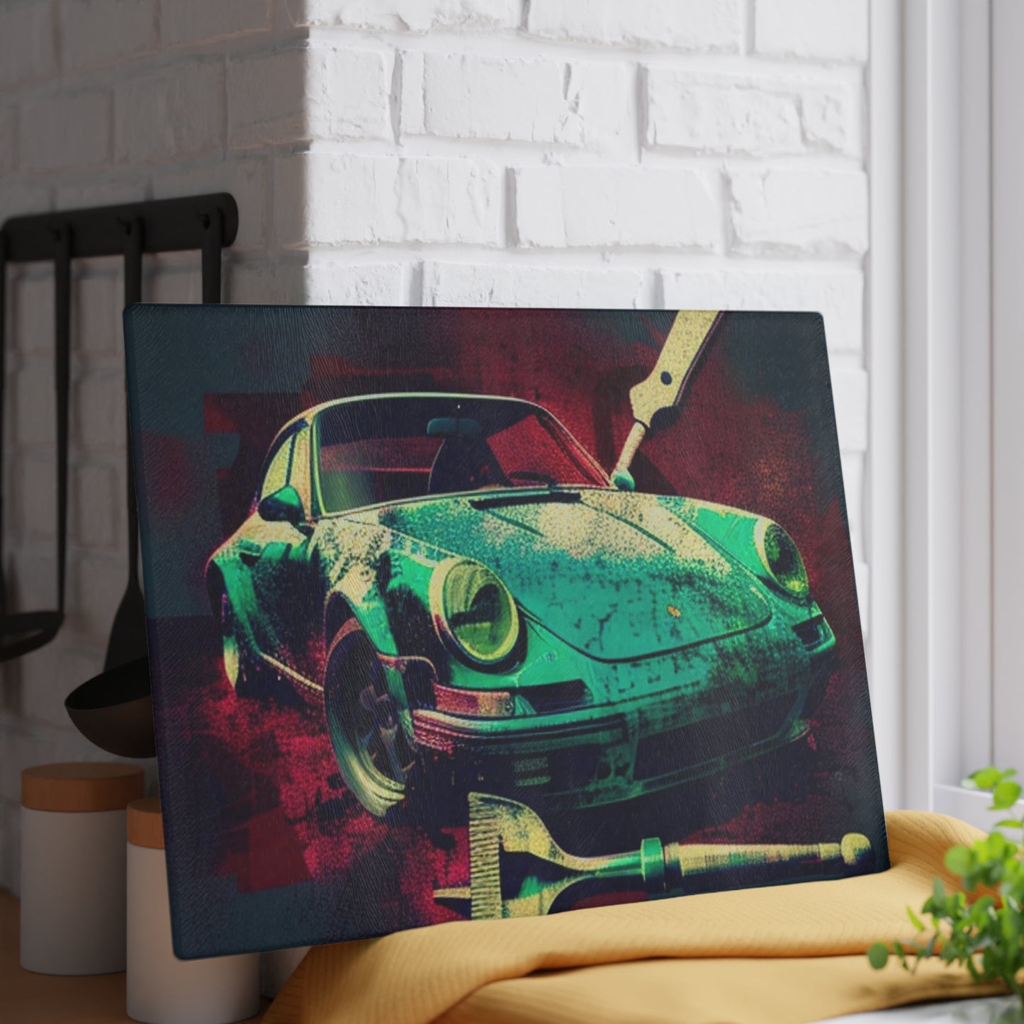 Glass Cutting Board Porsche Abstract 4