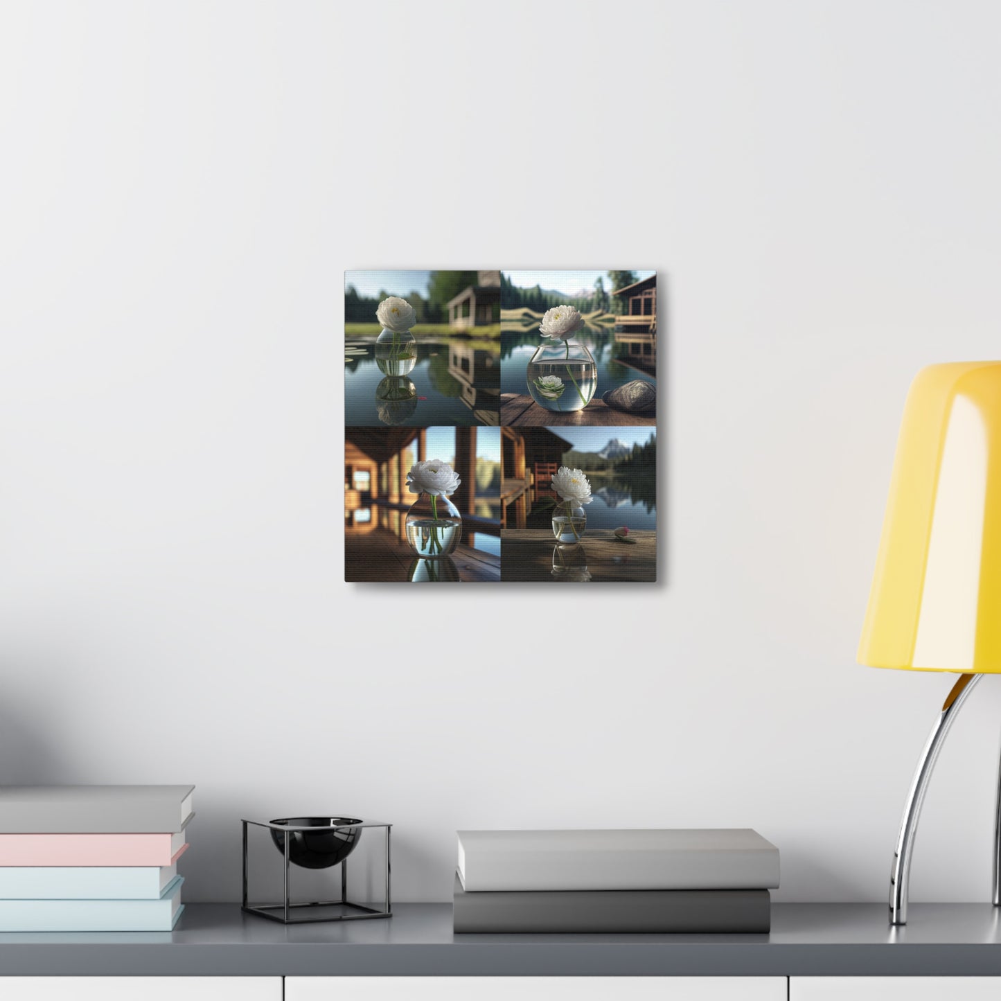 Canvas Gallery Wraps White Peony glass vase 5