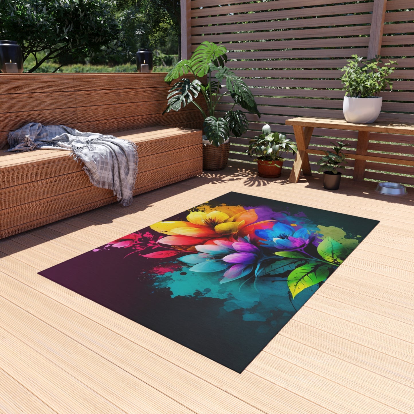 Outdoor Rug  Bright Spring Flowers 3