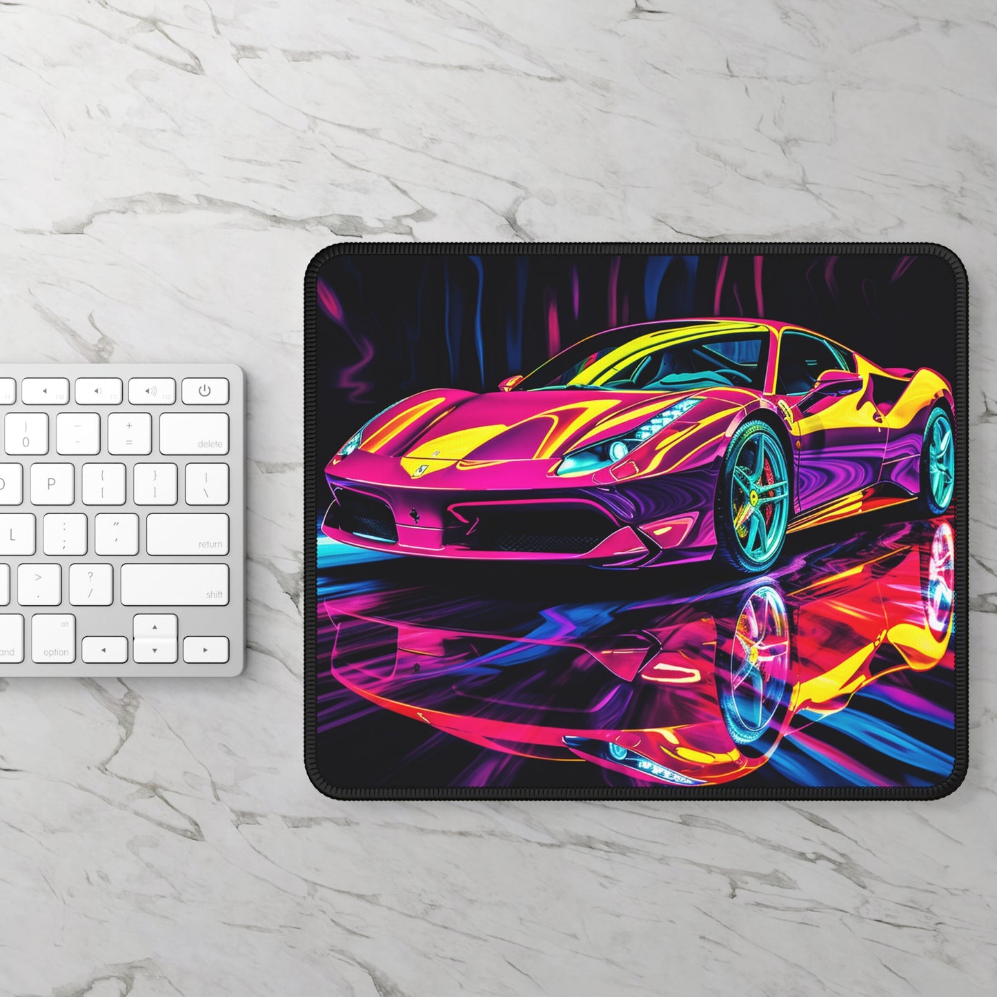 Gaming Mouse Pad  Pink Ferrari Macro 2