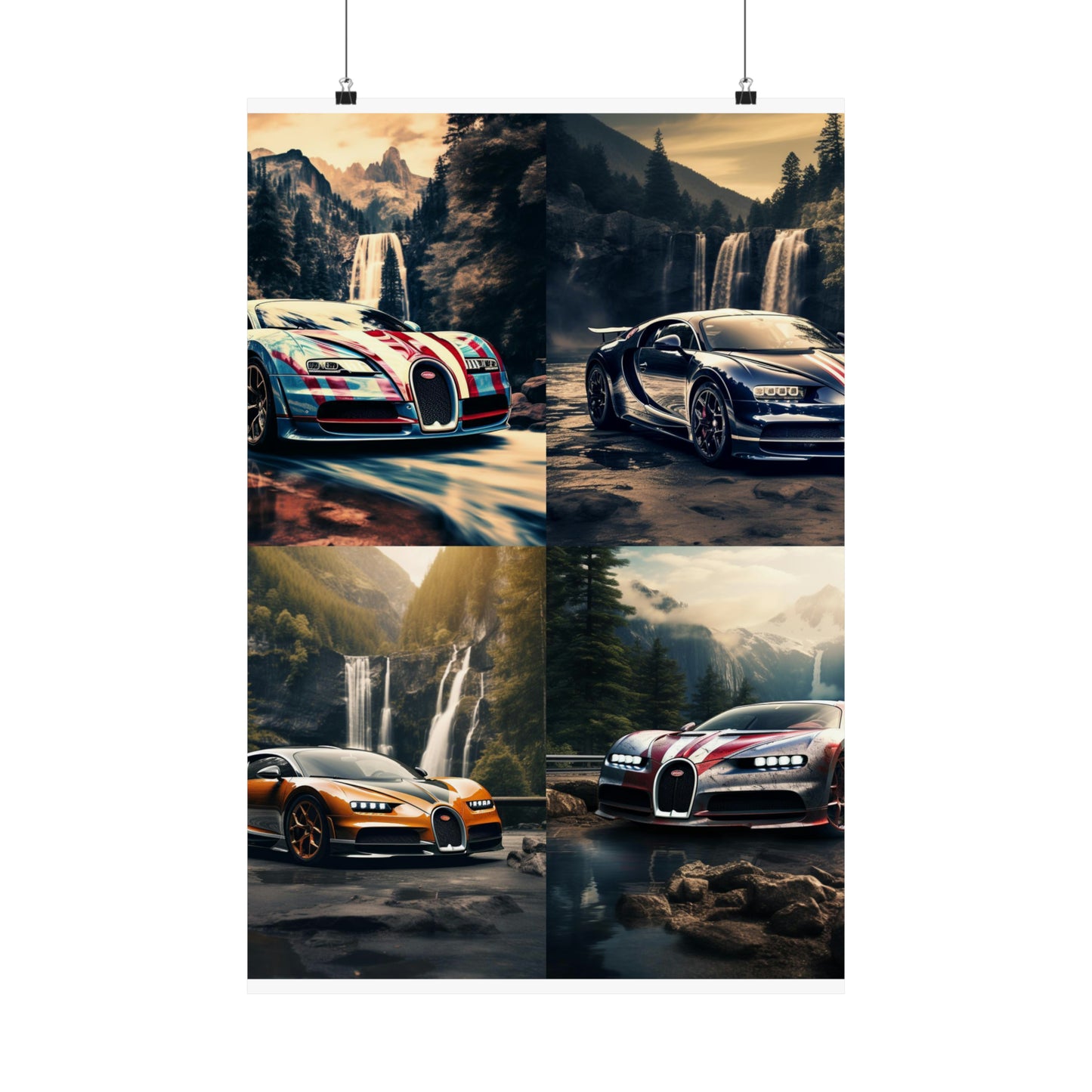 Premium Matte Vertical Posters Bugatti Waterfall 5