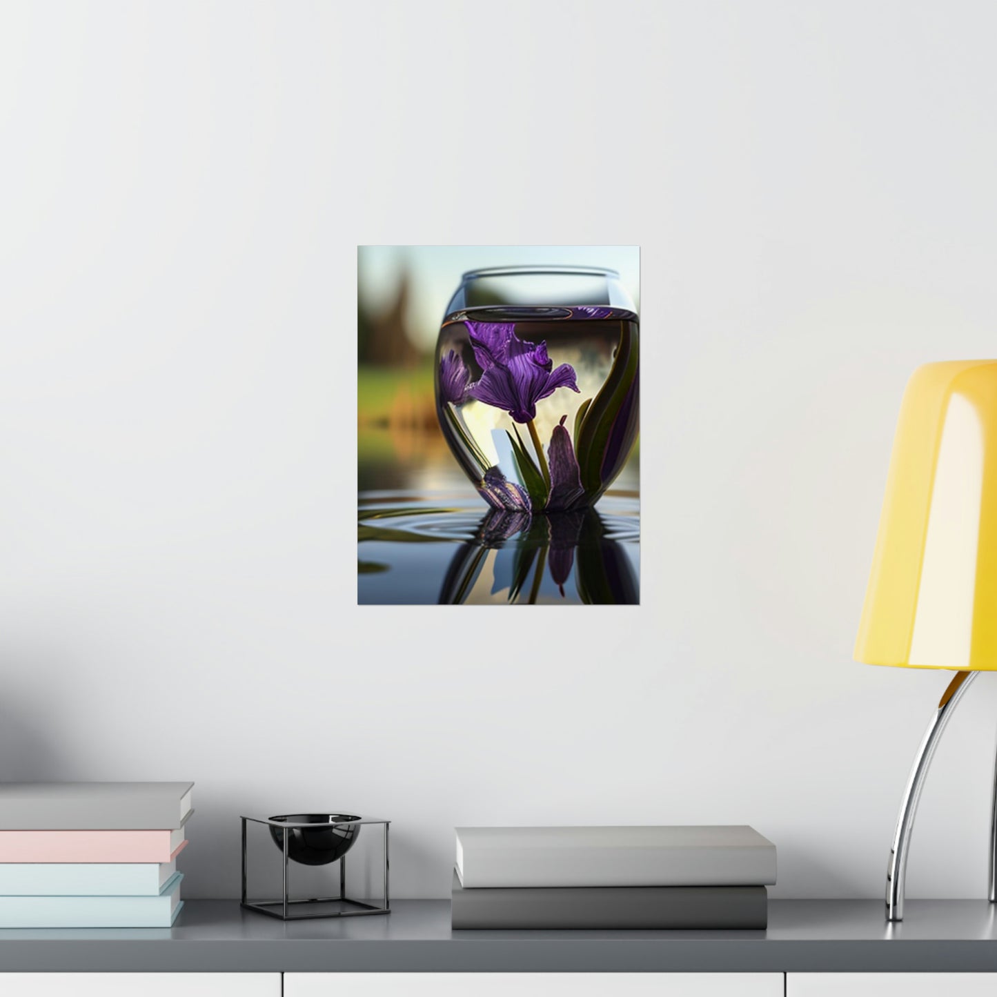 Premium Matte Vertical Posters Purple Iris in a vase 3