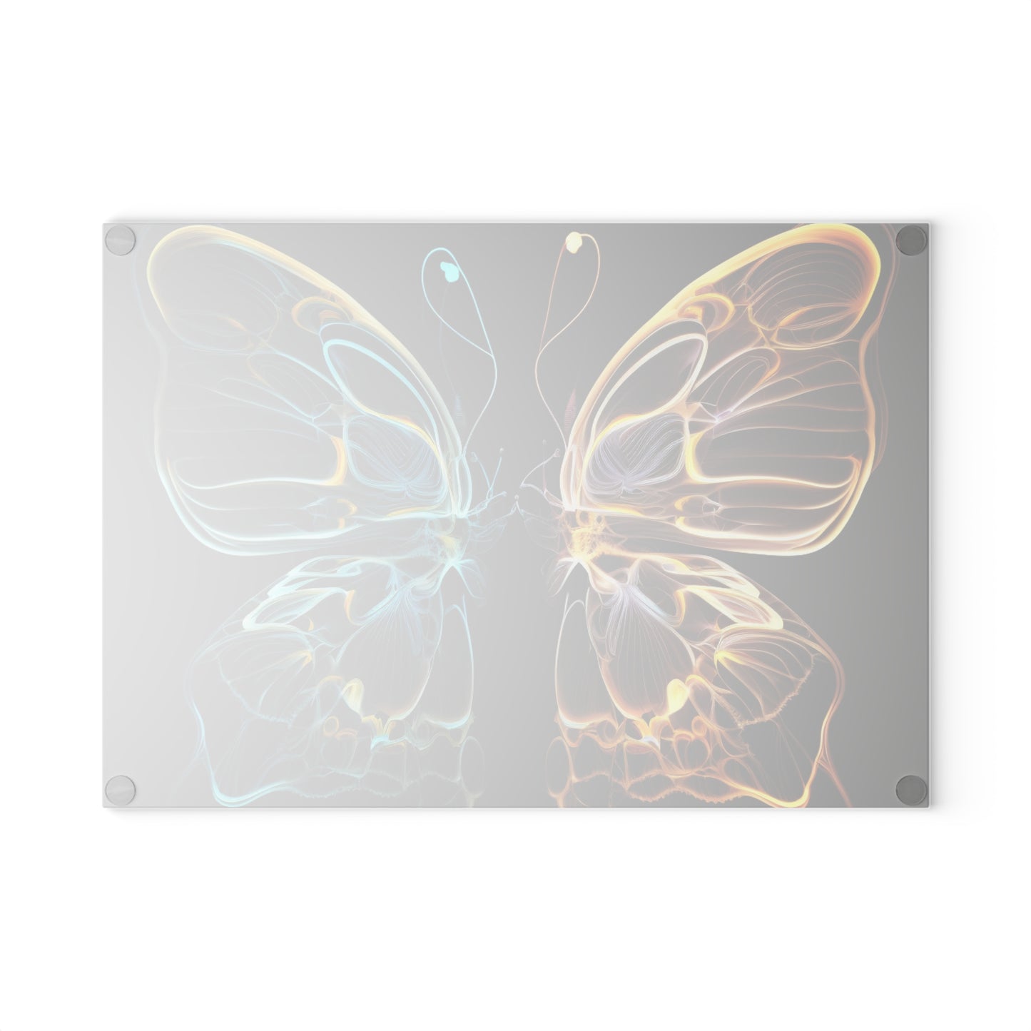 Glass Cutting Board Neon Glo Butterfly 3