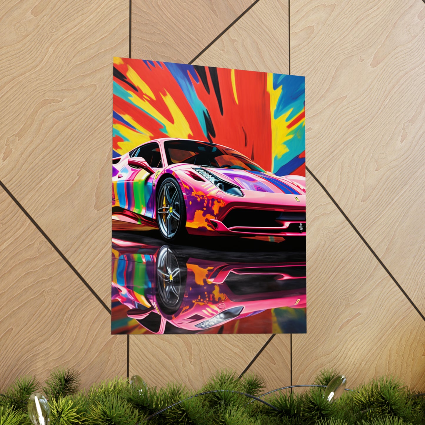 Premium Matte Vertical Posters Hyper Colorfull Ferrari 3