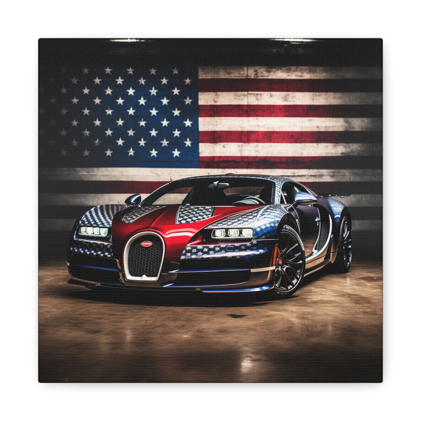 Canvas Gallery Wraps Bugatti American Flag 1