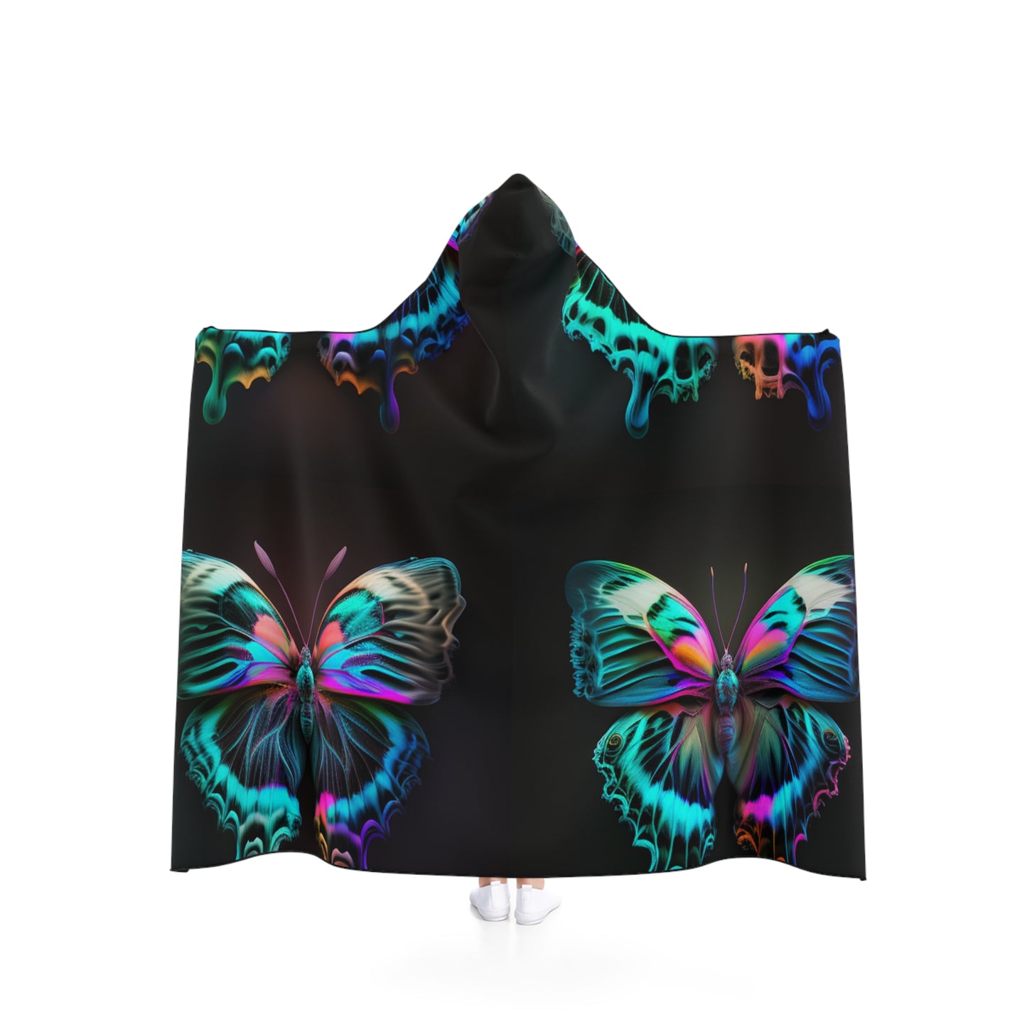 Hooded Blanket Neon Butterfly Fusion 5