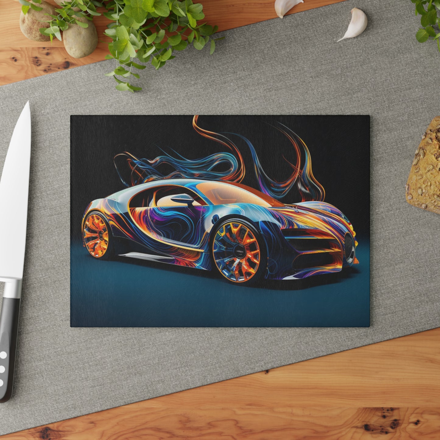 Glass Cutting Board Bugatti Abstract Flair 2