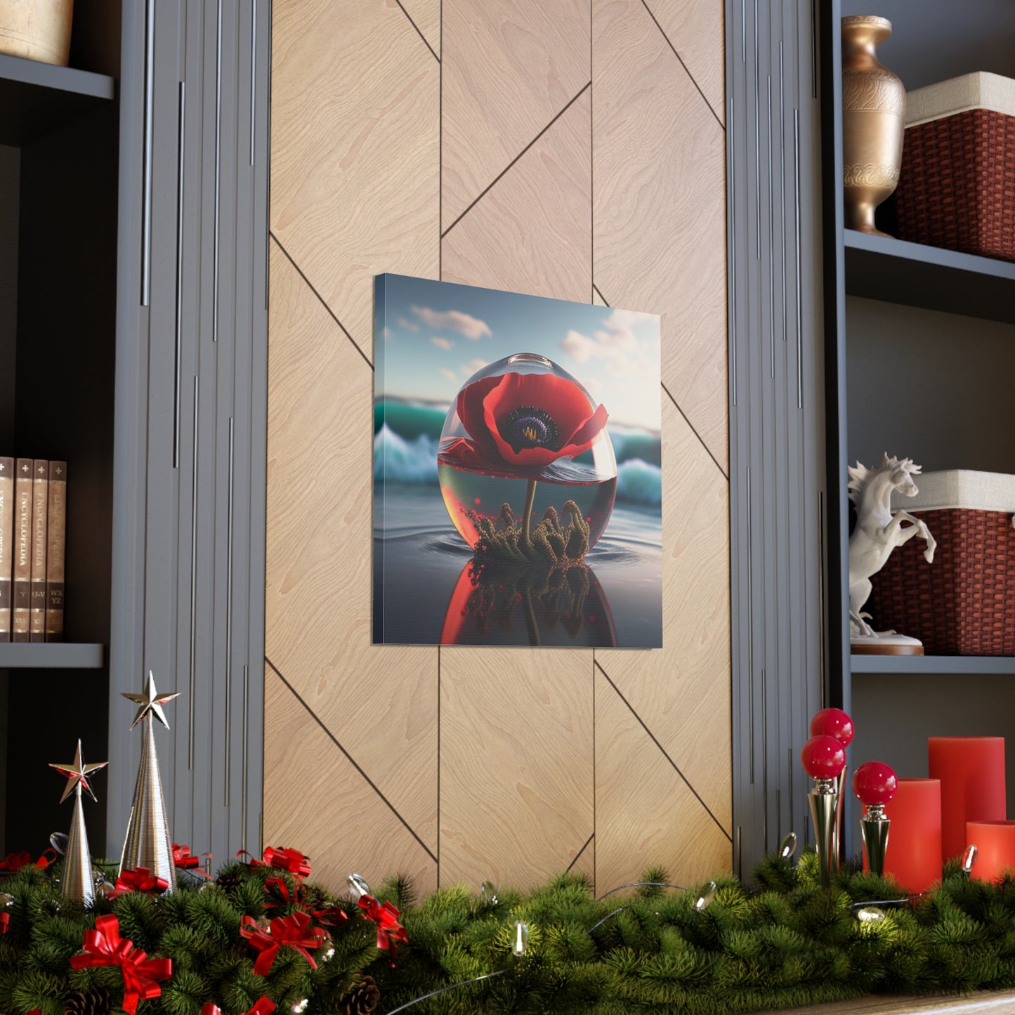 Canvas Gallery Wraps Red Anemone in a Vase 4