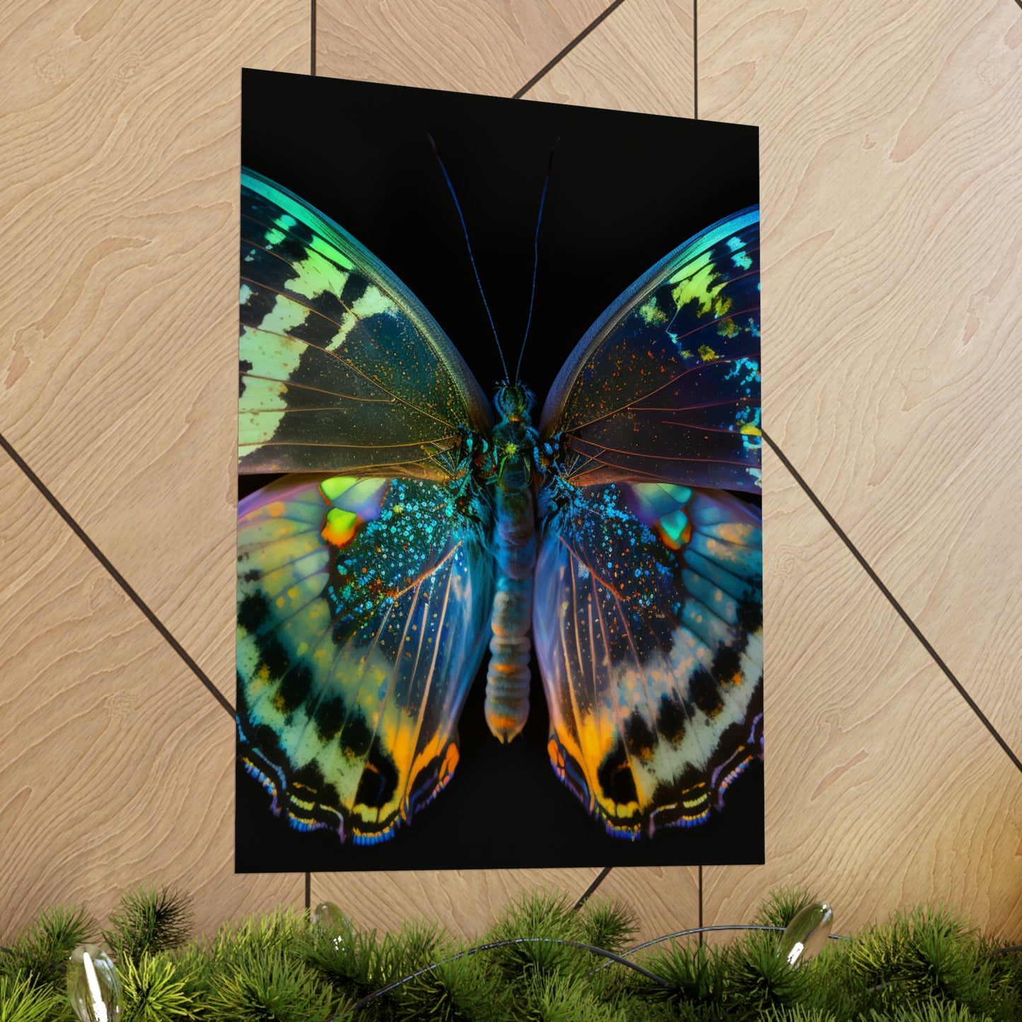 Premium Matte Vertical Posters Neon Butterfly Flair 4