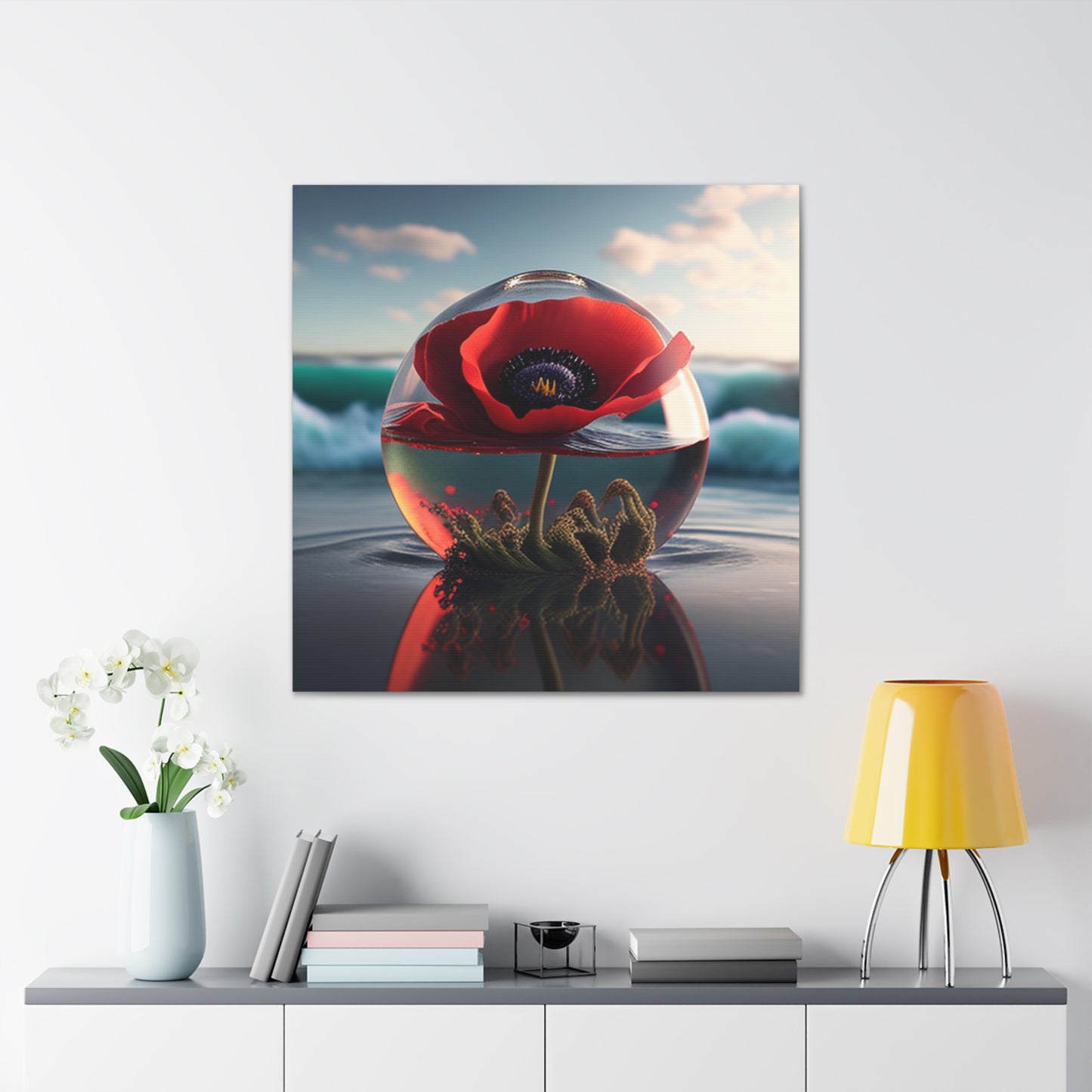 Canvas Gallery Wraps Red Anemone in a Vase 4