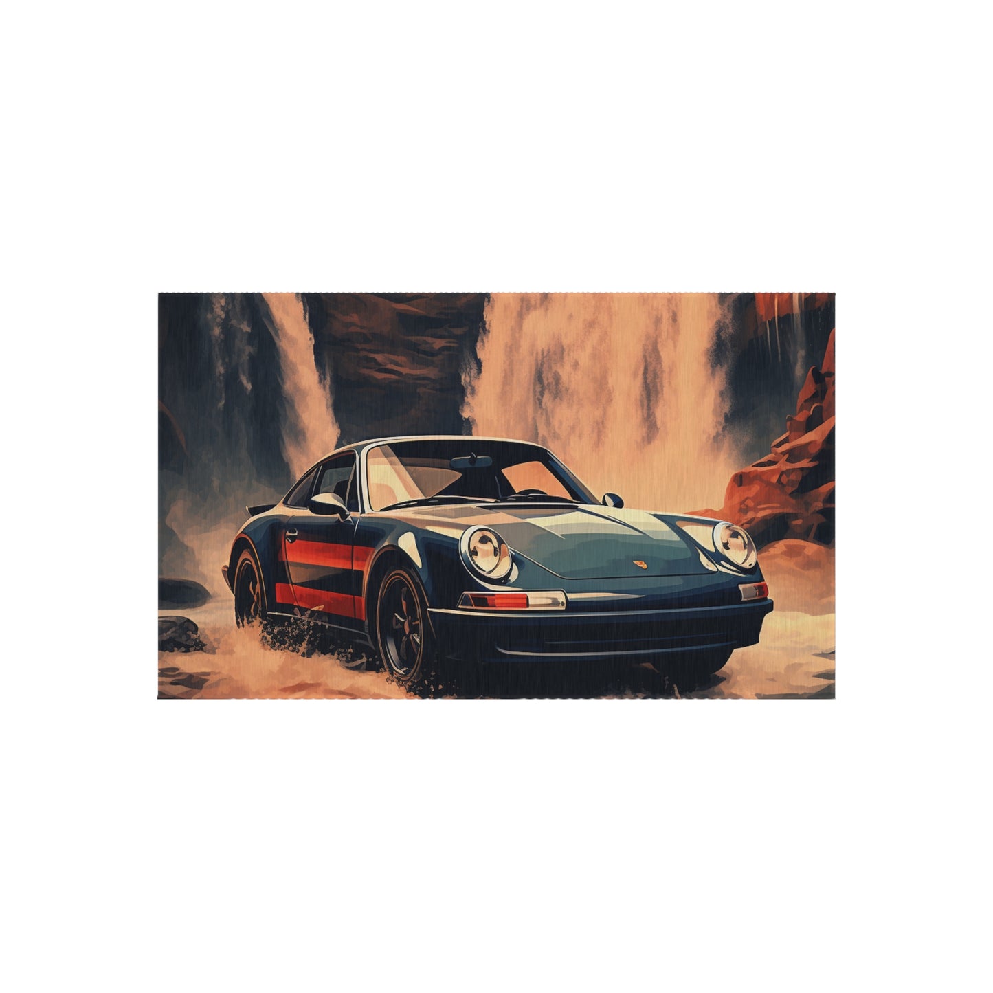 Outdoor Rug  American Flag Porsche Abstract 3