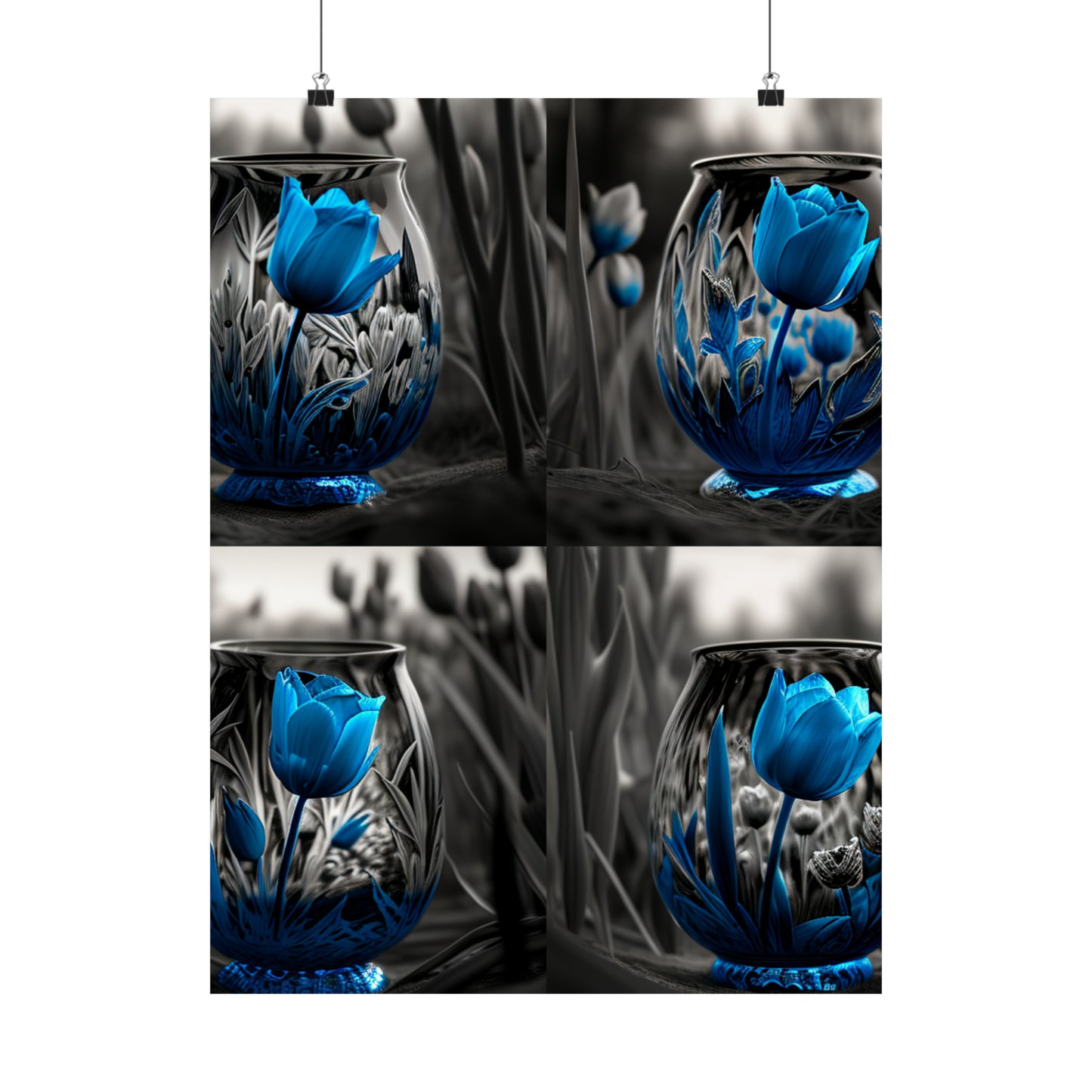 Premium Matte Vertical Posters Tulip Blue 5