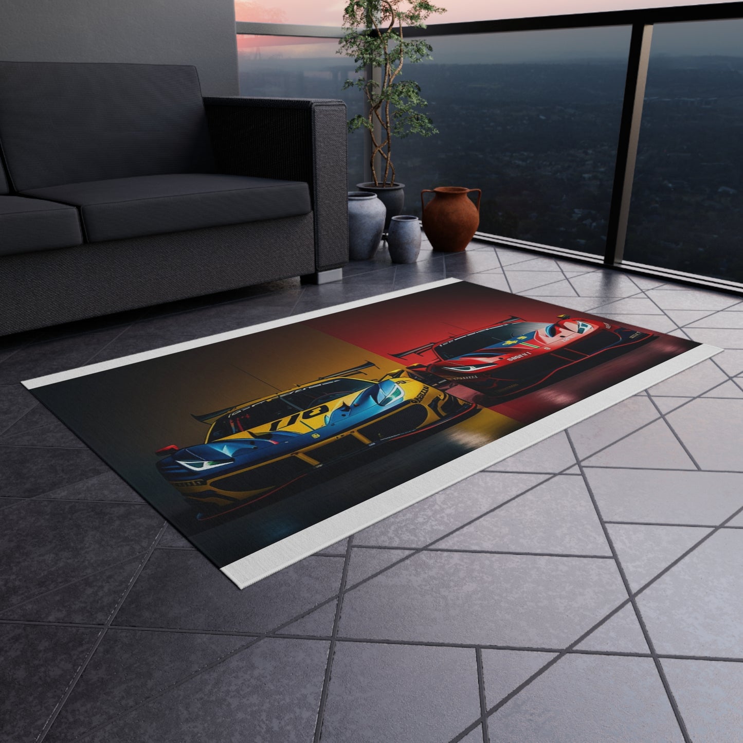 Outdoor Rug  Ferrari Red Blue 3