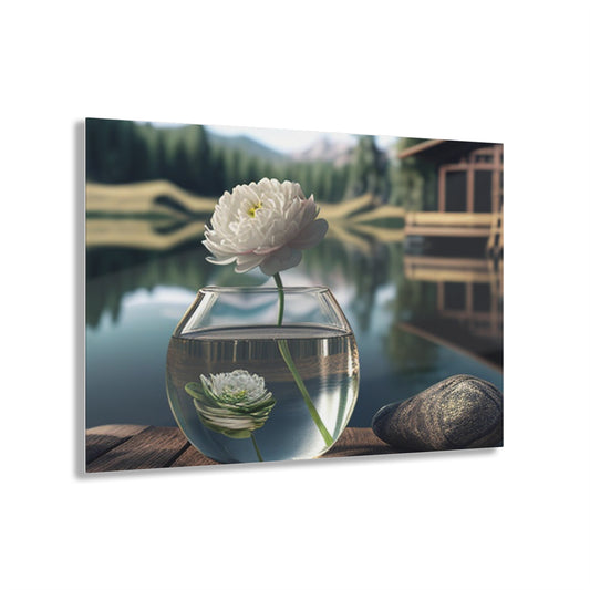 Acrylic Prints White Peony glass vase 2