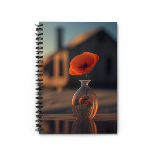 Spiral Notebook - Ruled Line Orange Poppy in a Vase 3