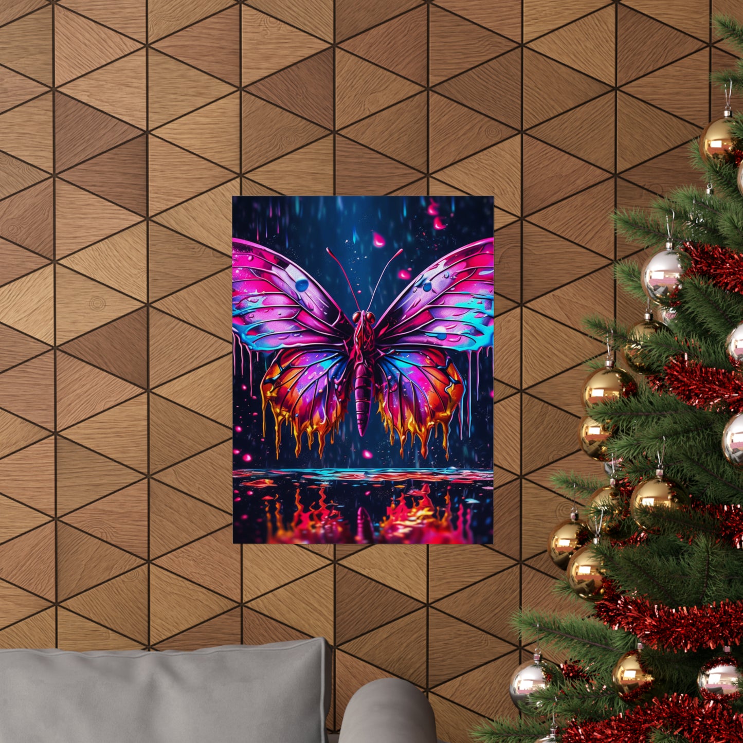 Premium Matte Vertical Posters Pink Butterfly Flair 2