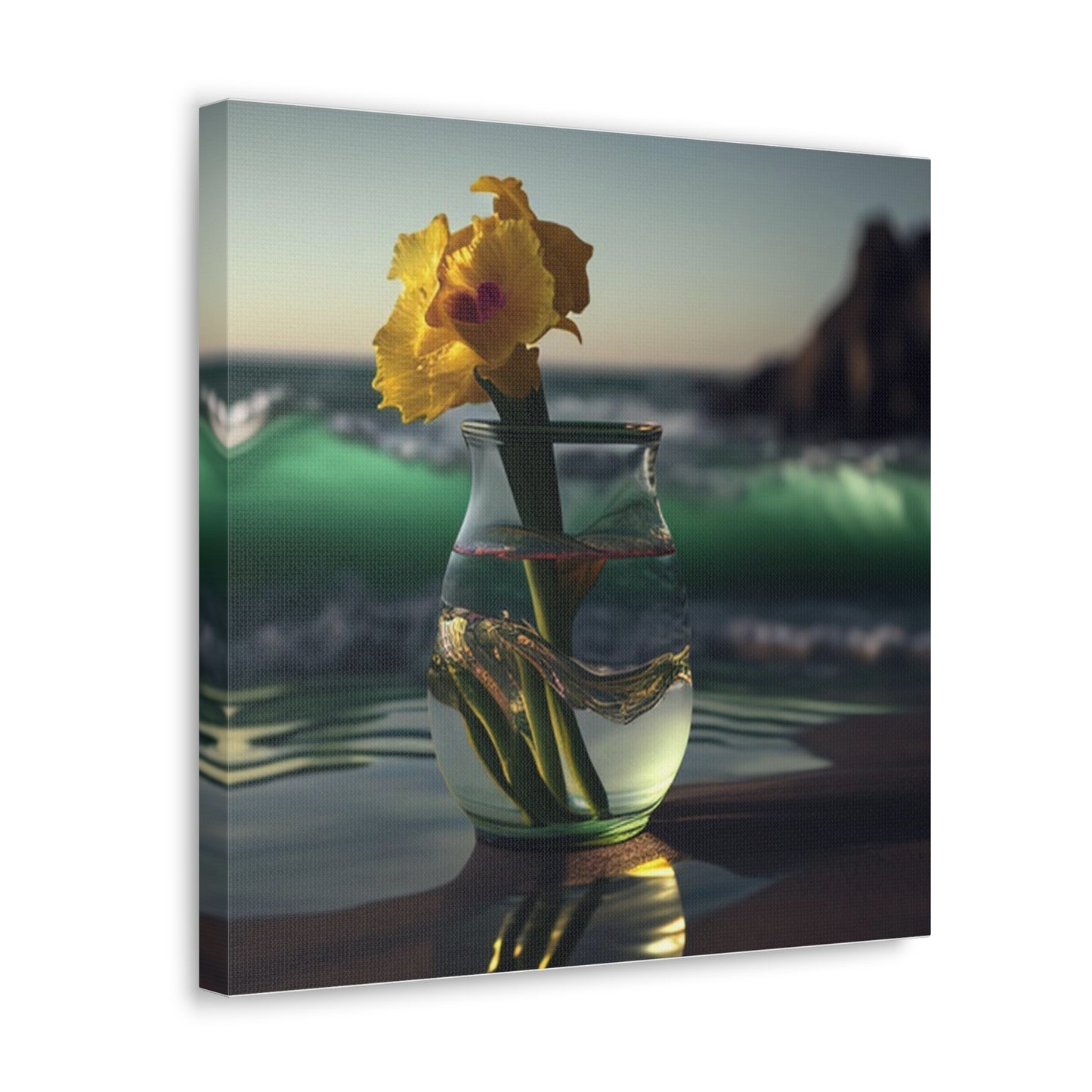 Canvas Gallery Wraps Yellow Gladiolus glass 1