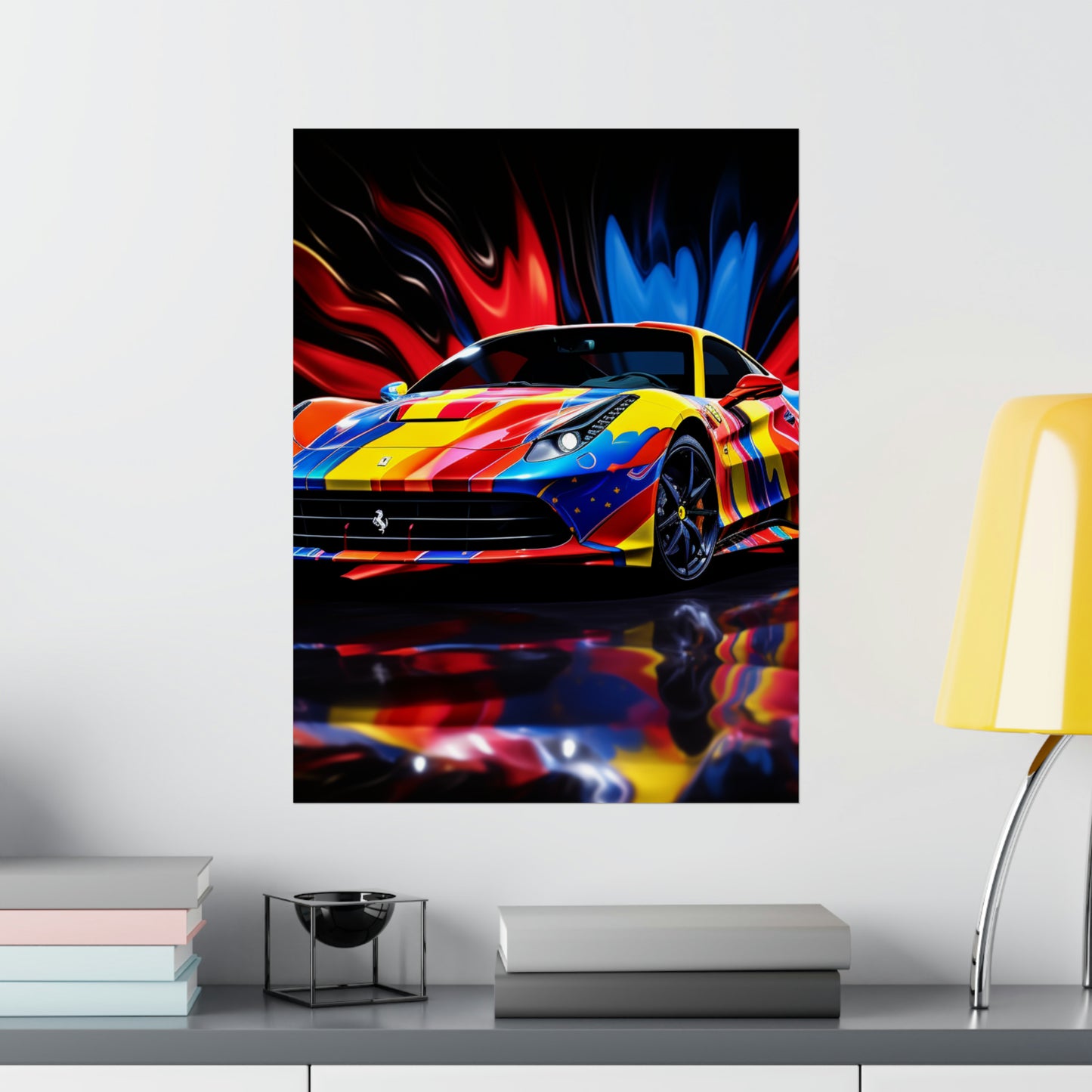 Premium Matte Vertical Posters Hyper Colorfull Ferrari 1