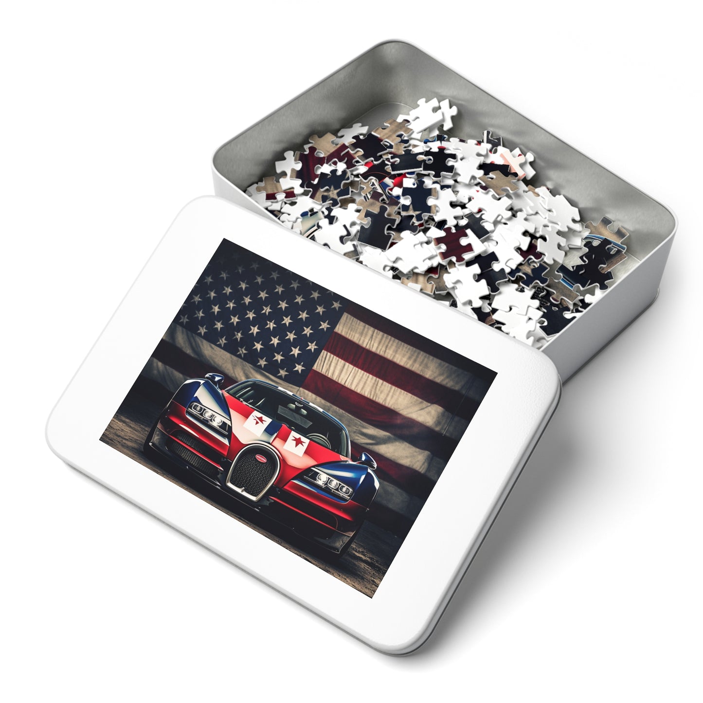 Jigsaw Puzzle (30, 110, 252, 500,1000-Piece) Bugatti American Flag 3