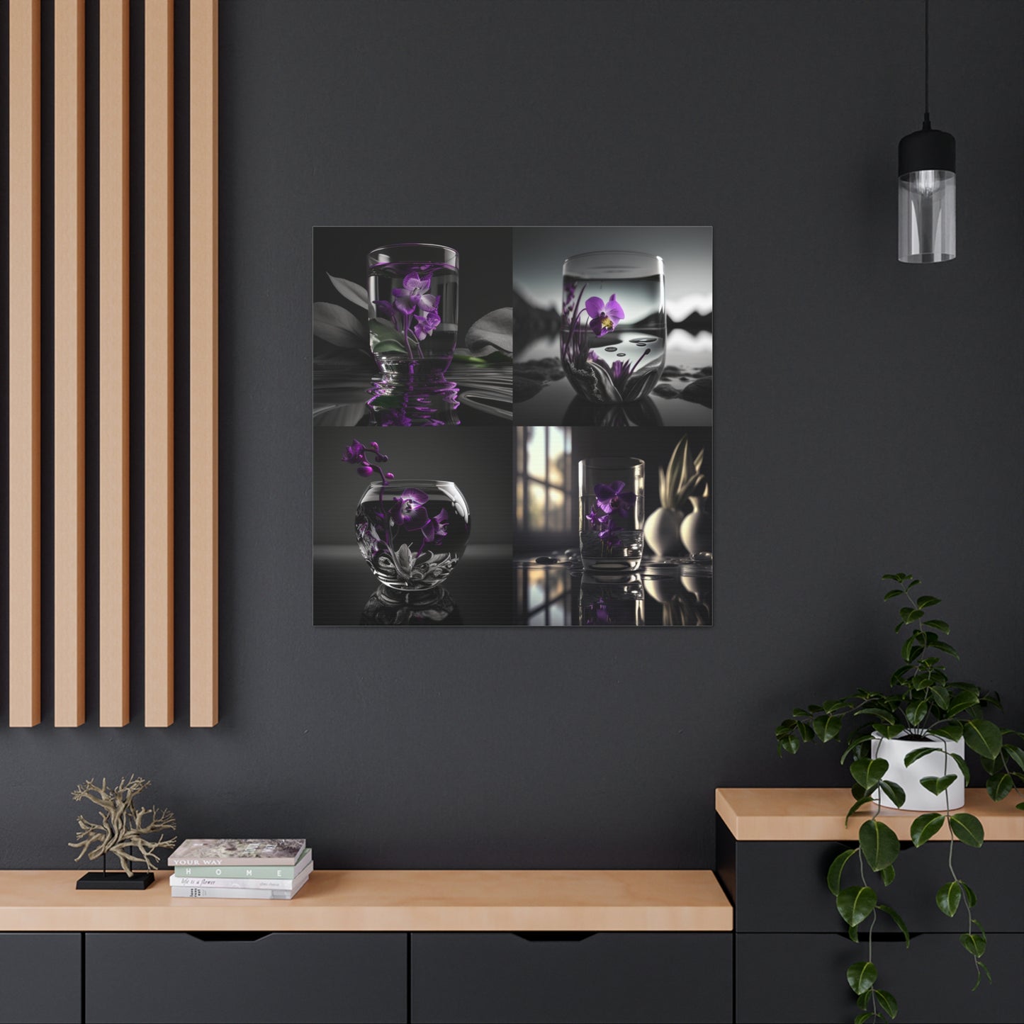 Canvas Gallery Wraps Purple Orchid Glass vase 5