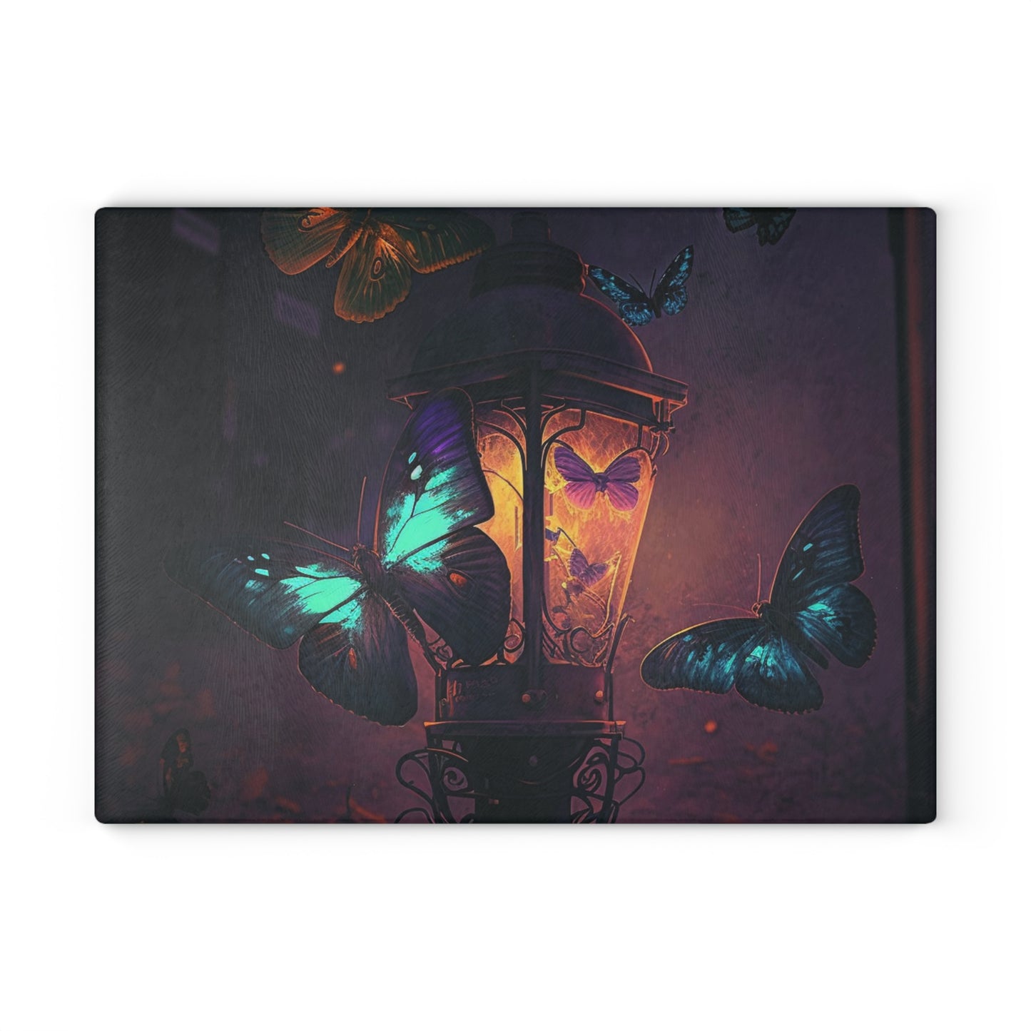 Glass Cutting Board Street Light Butterfly 4