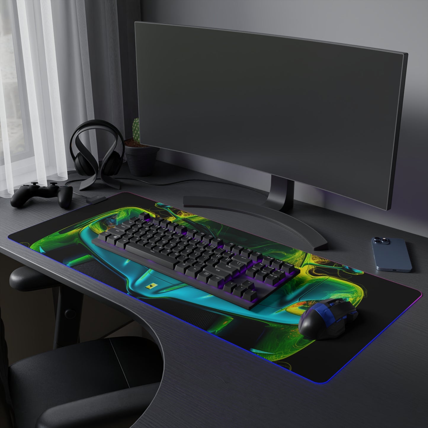 LED Gaming Mouse Pad Ferrari Neon 2