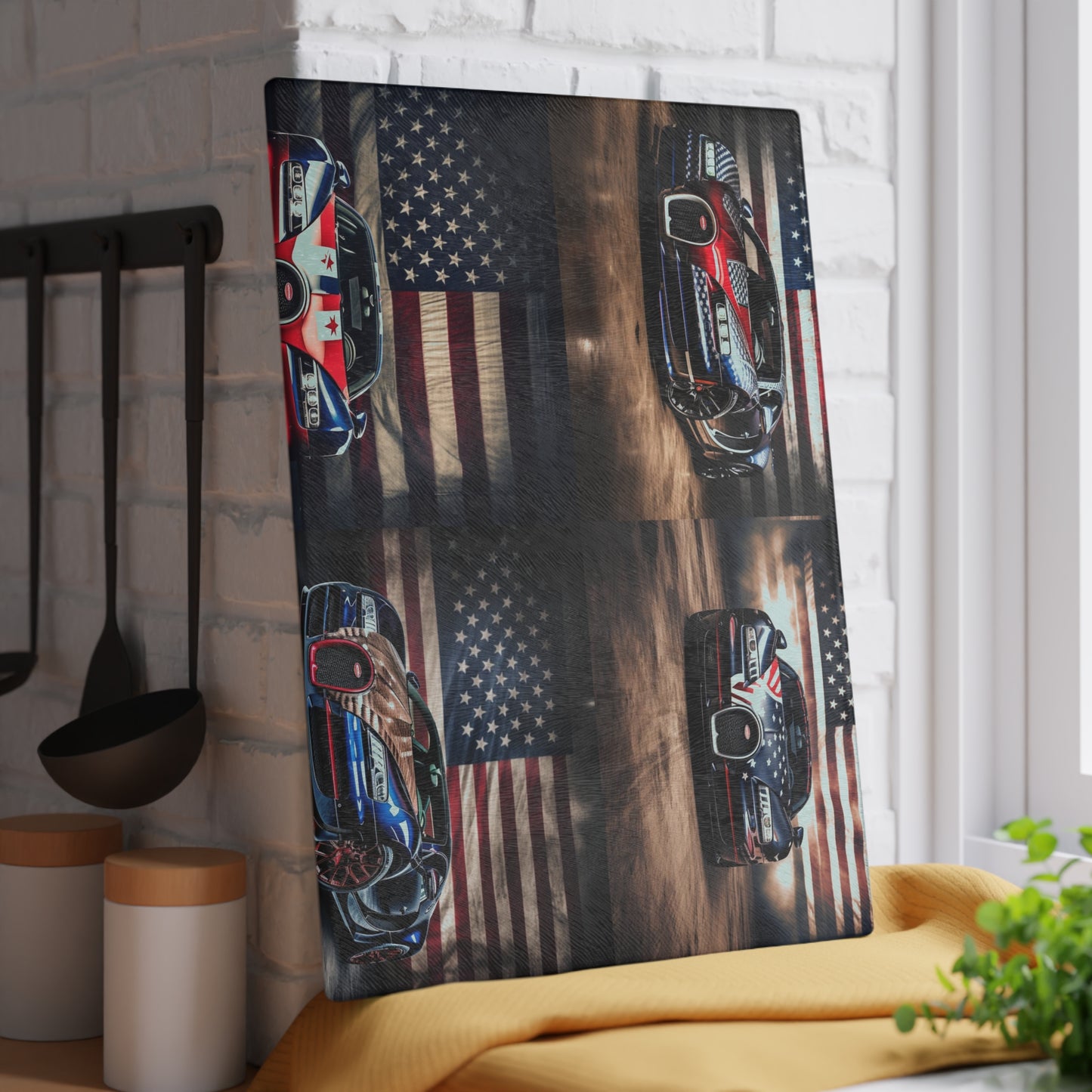 Glass Cutting Board Bugatti American Flag 5