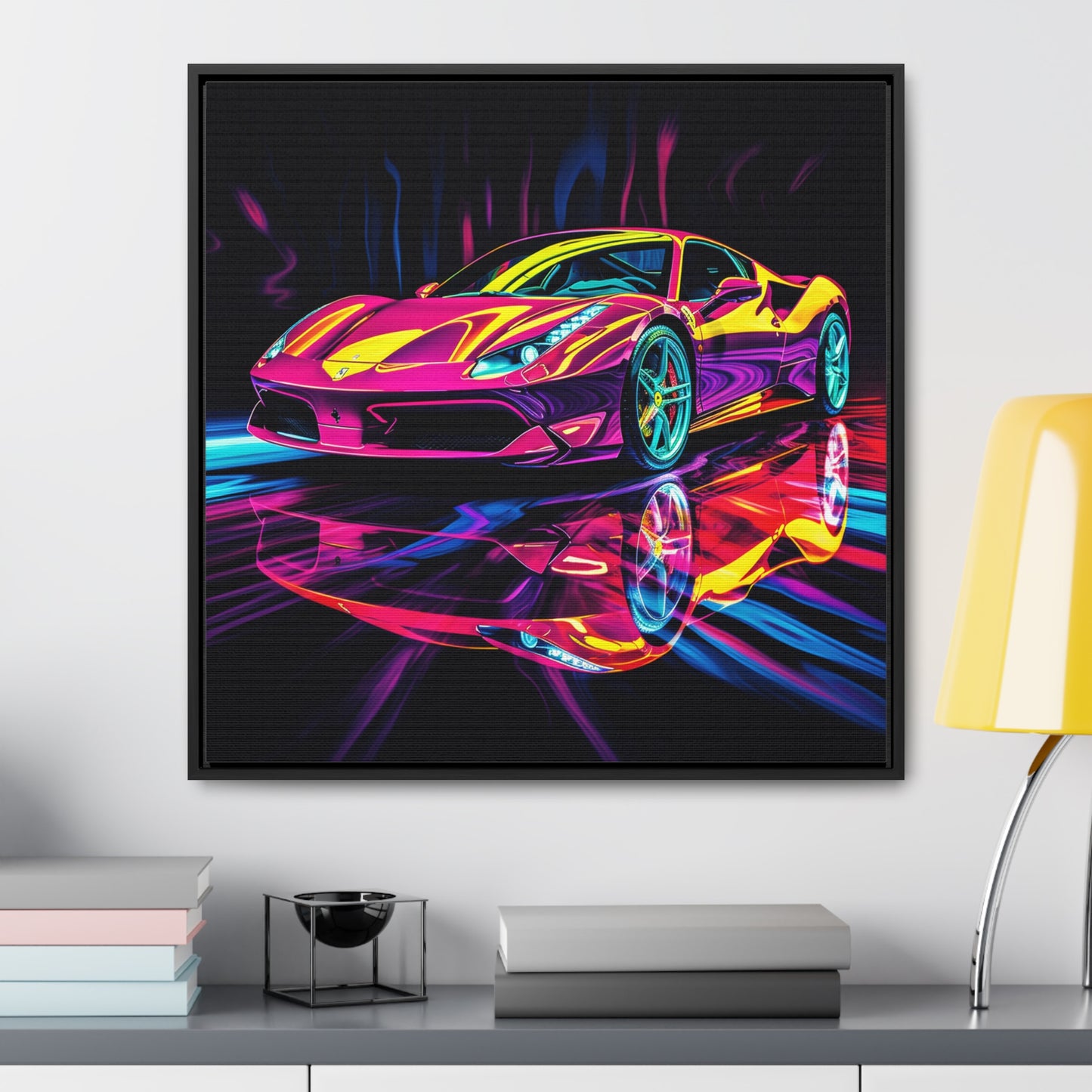 Gallery Canvas Wraps, Square Frame Pink Ferrari Macro 2