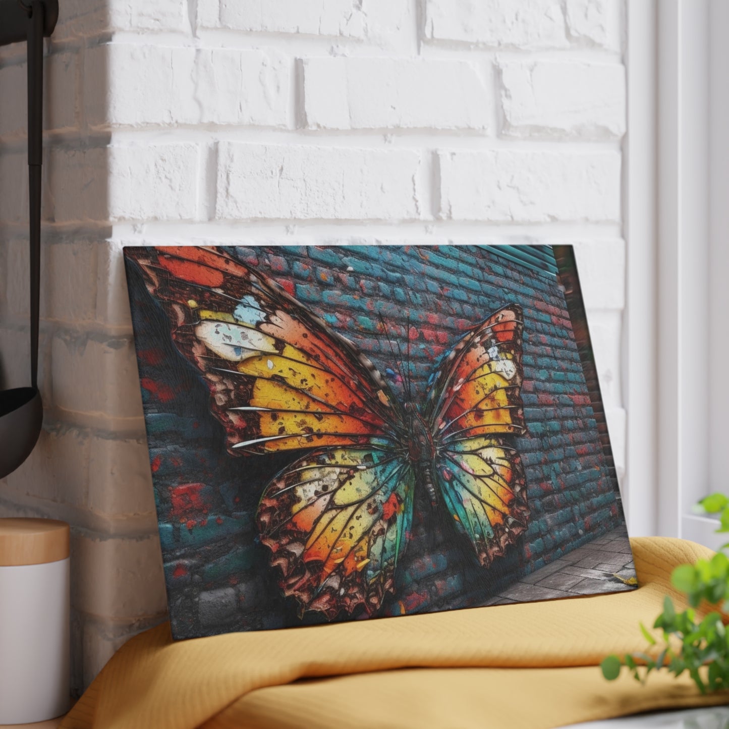 Glass Cutting Board Liquid Street Butterfly 2