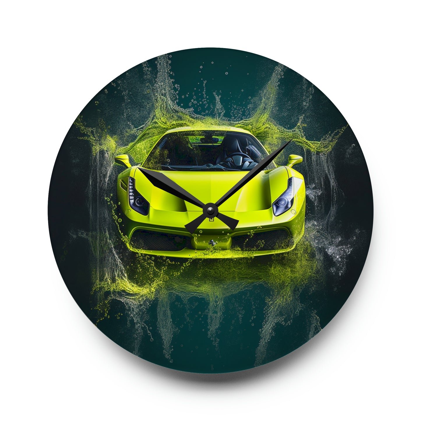 Acrylic Wall Clock Farrari Water 4