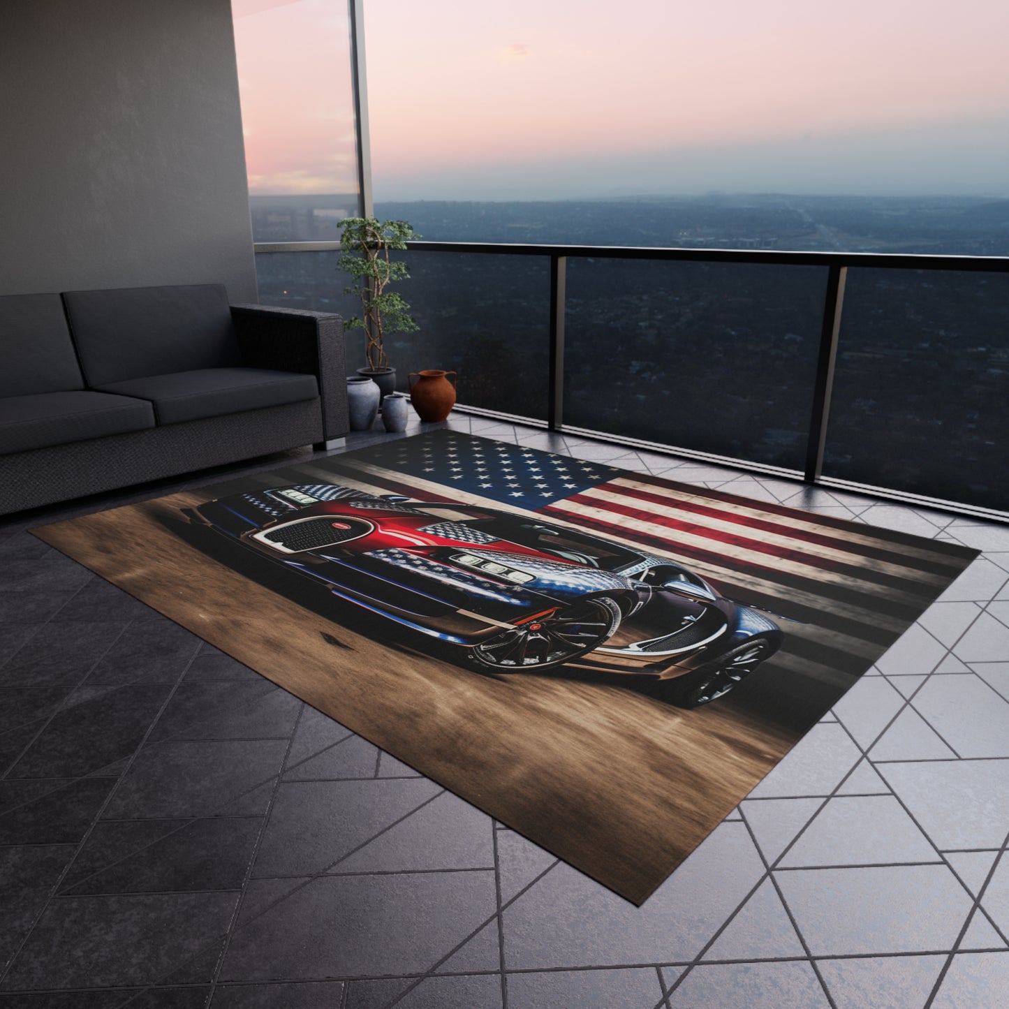Outdoor Rug  Bugatti American Flag 1