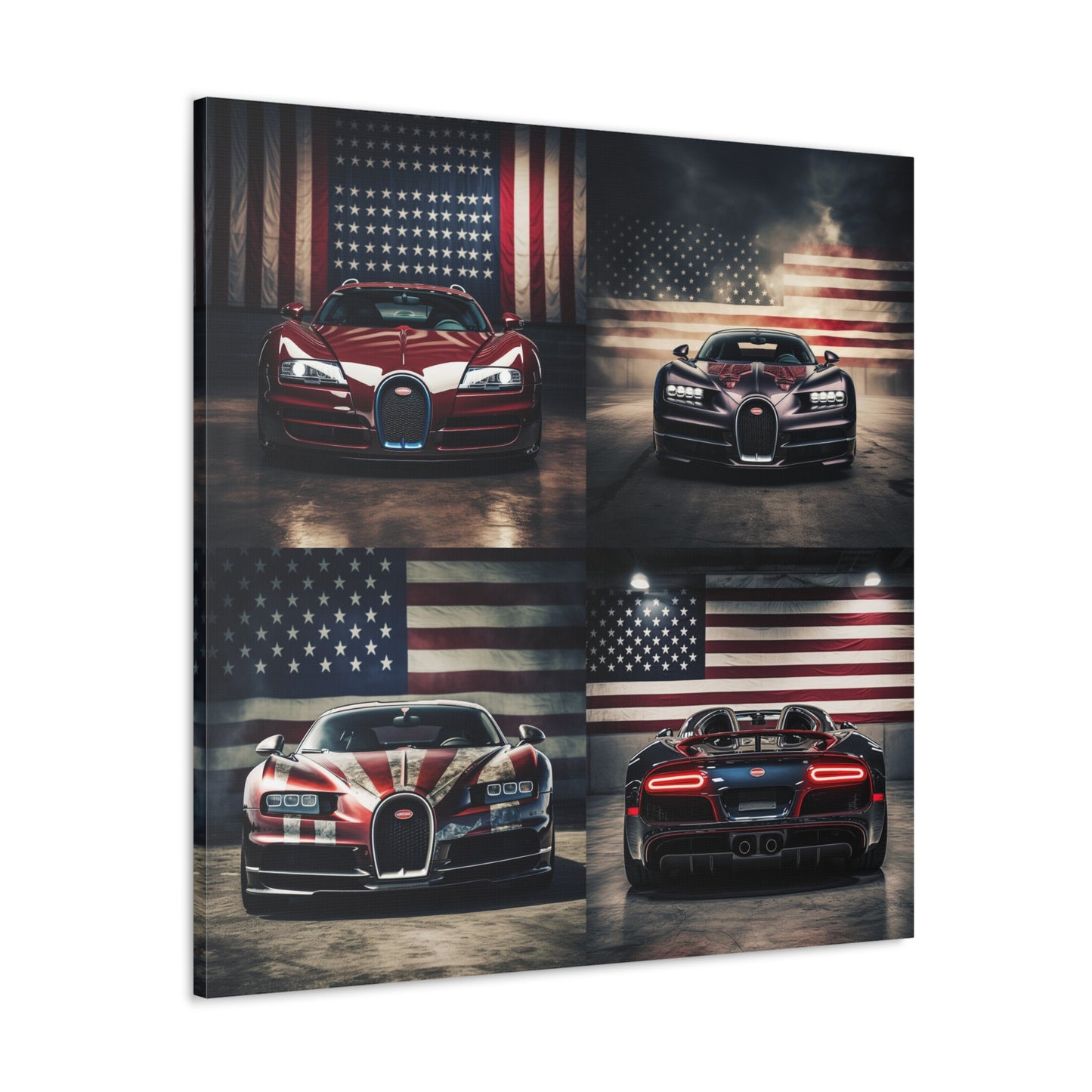 Canvas Gallery Wraps American Flag Background Bugatti 5