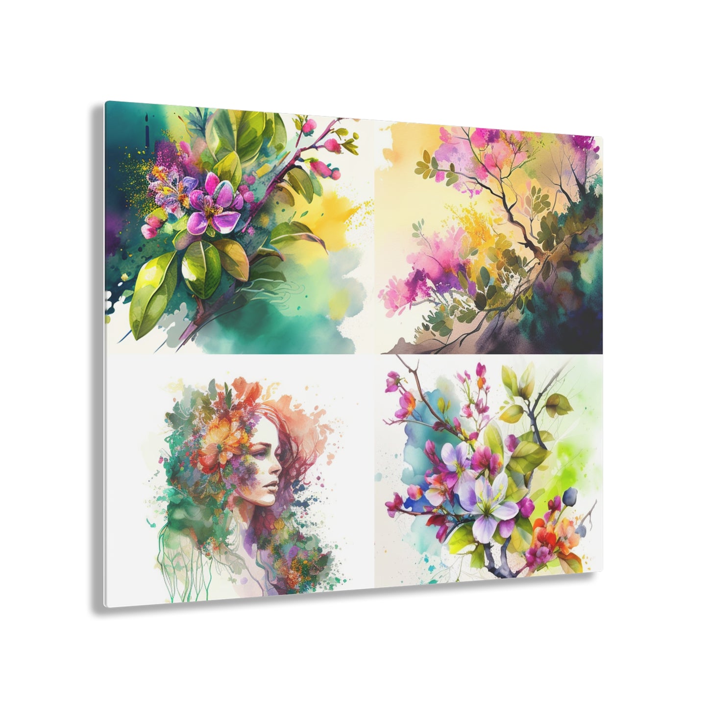 Acrylic Prints Mother Nature Bright Spring Colors Realistic Watercolor 5