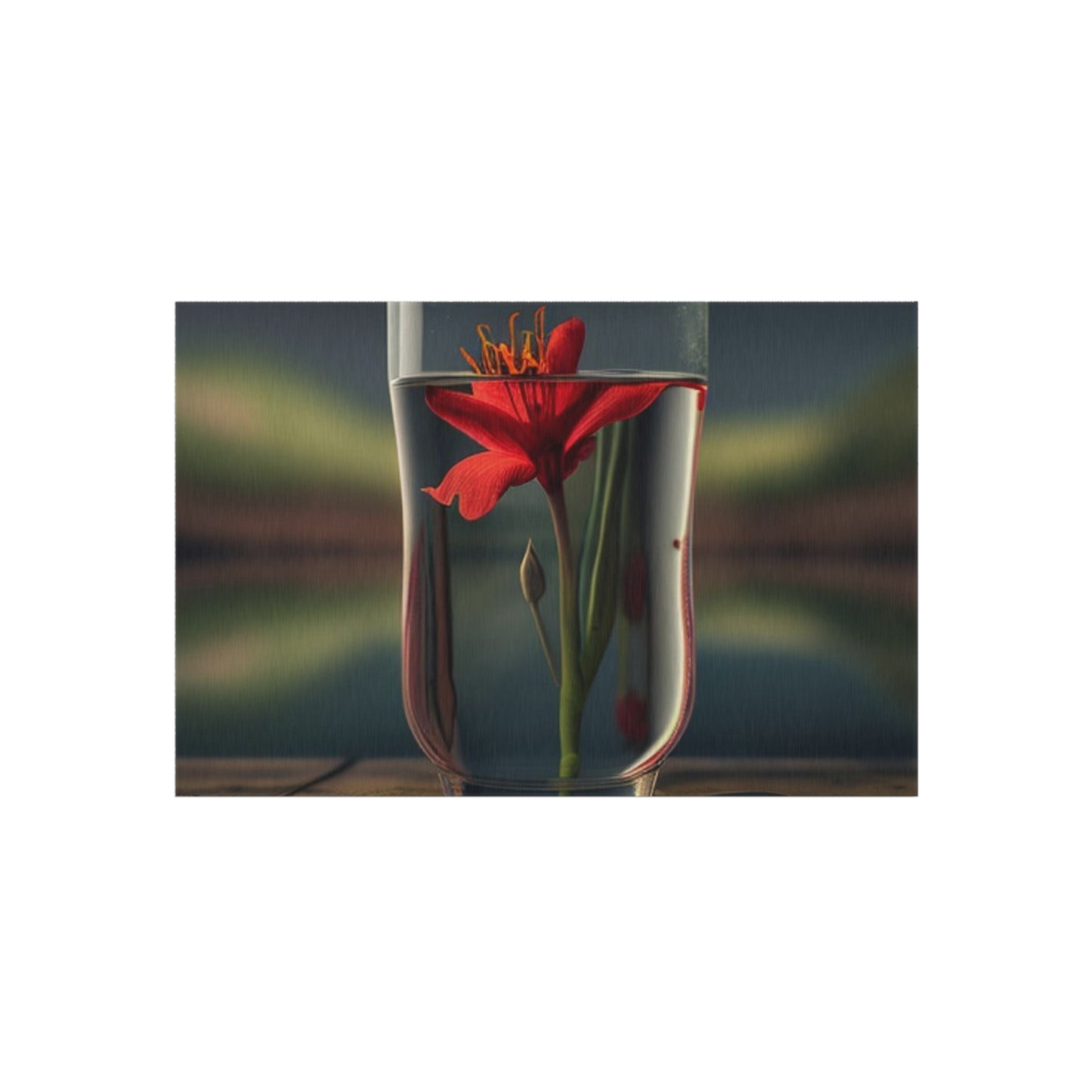 Outdoor Rug  Red Lily in a Glass vase 1