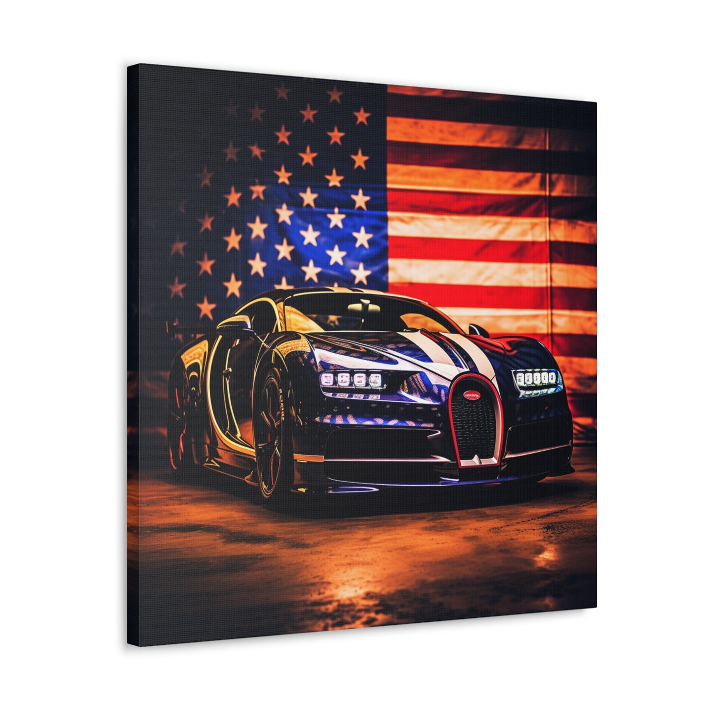 Canvas Gallery Wraps Macro Bugatti American Flag 4