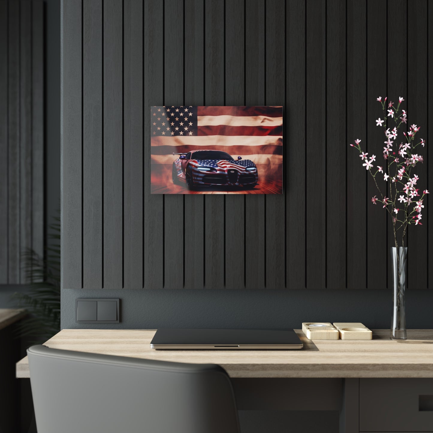Acrylic Prints Abstract American Flag Background Bugatti 2