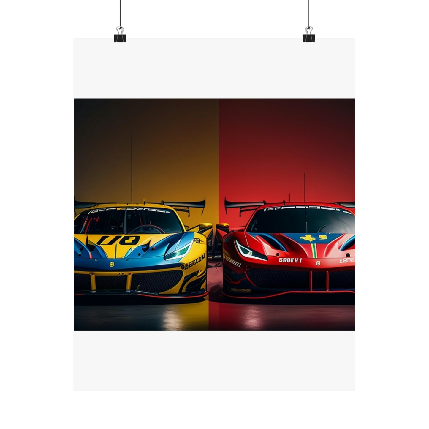 Premium Matte Vertical Posters Ferrari Red Blue 3