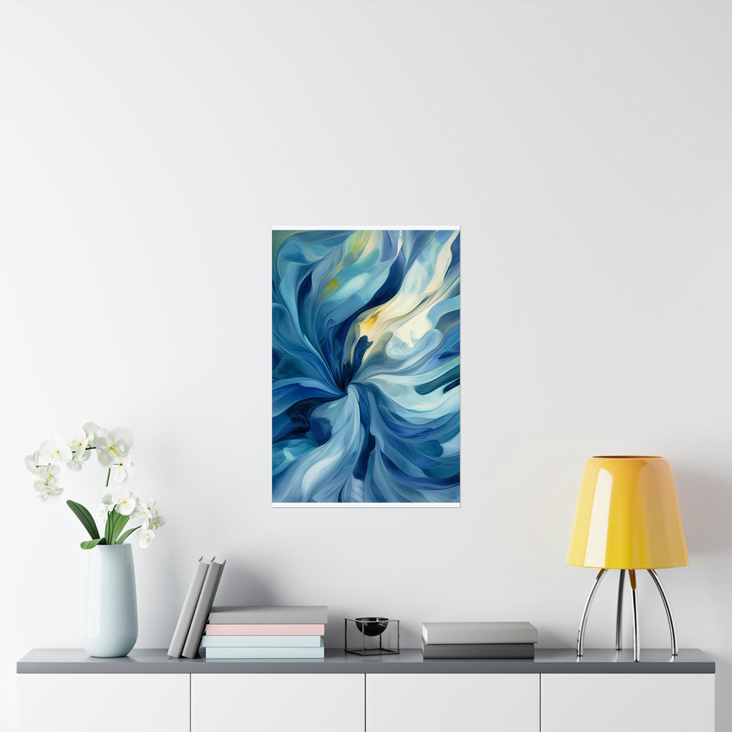 Premium Matte Vertical Posters Blue Tluip Abstract 4