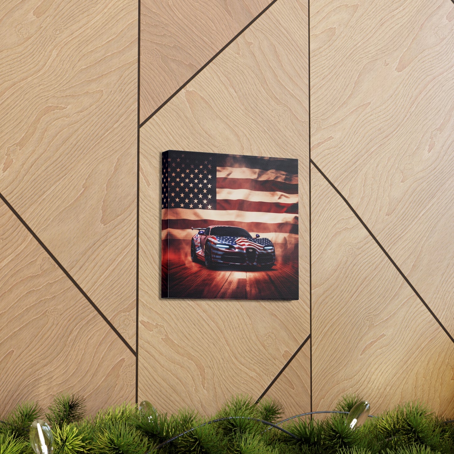 Canvas Gallery Wraps Abstract American Flag Background Bugatti 2